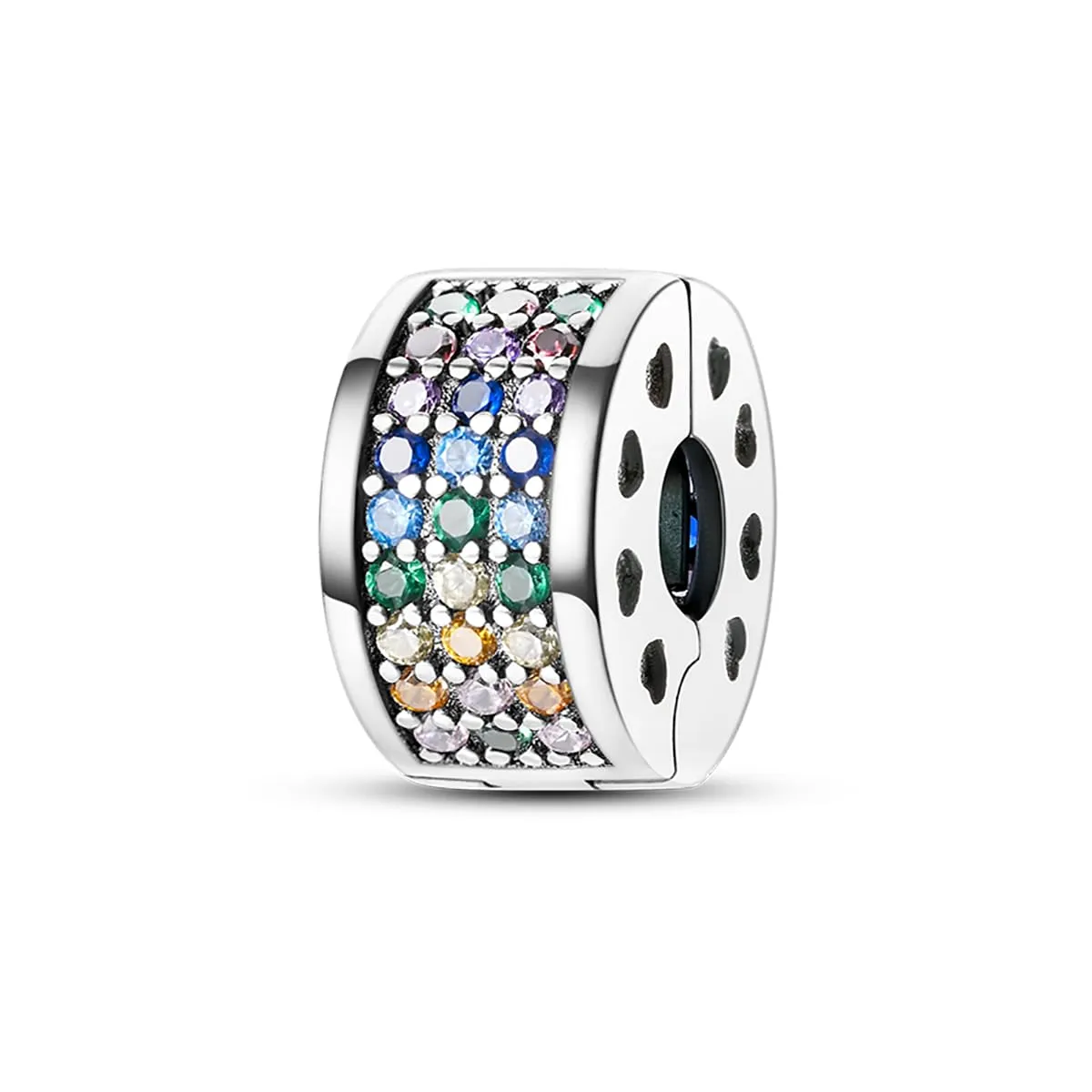LNQOBU Clip/Stopper Charms per Bracciale Argento 925 Pave Cubic Zirconia Bead Stella Luna Farfalla Blu Gioielli Regalo per Donna - immagine 4