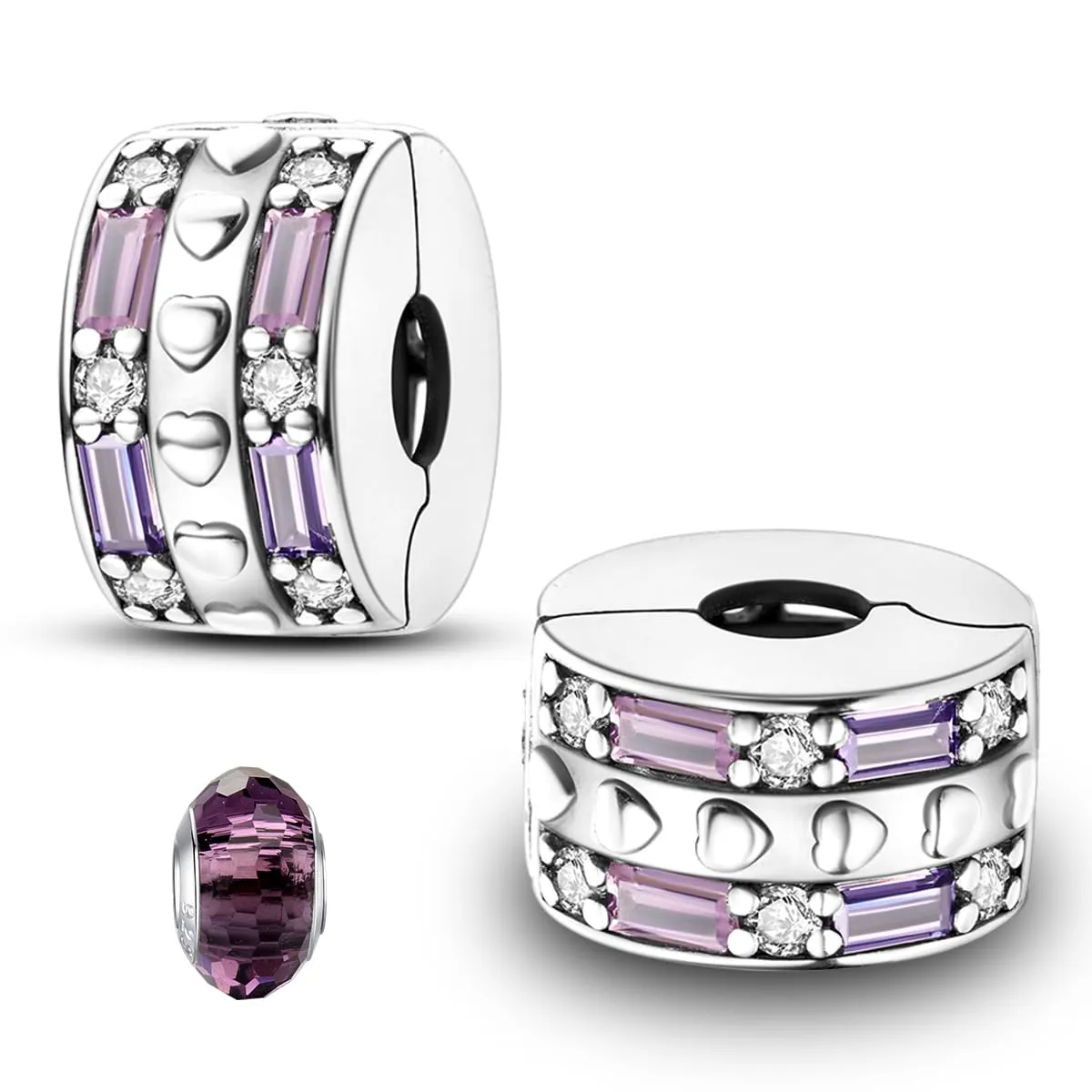 LNQOBU Clip/Stopper Charms per Bracciale Argento 925 Pave Cubic Zirconia Bead Stella Luna Farfalla Blu Gioielli Regalo per Donna - immagine 1