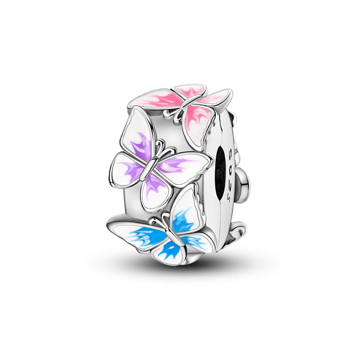 LNQOBU Clip/Stopper Charms per Bracciale Argento 925 Pave Cubic Zirconia Bead Stella Luna Farfalla Blu Gioielli Regalo per Donna - immagine 4