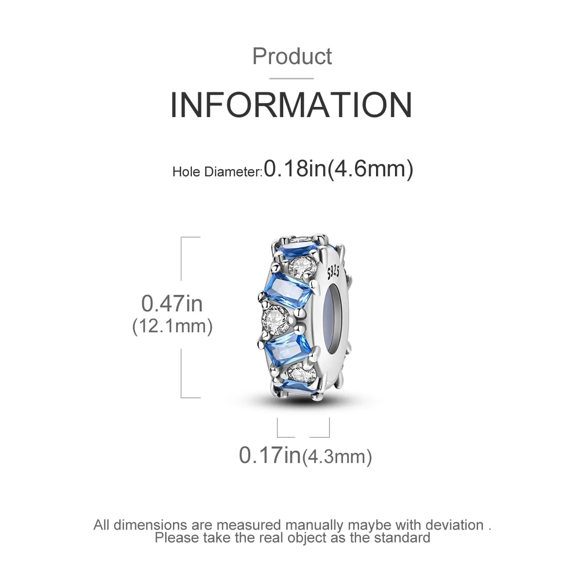 LNQOBU Clip/Stopper Charms per Bracciale Argento 925 Pave Cubic Zirconia Bead Stella Luna Farfalla Blu Gioielli Regalo per Donna - immagine 4