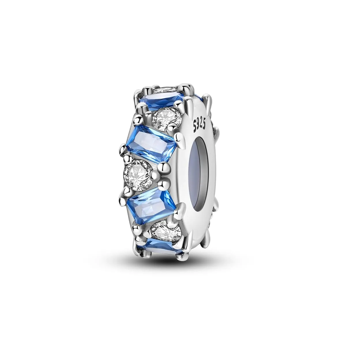 LNQOBU Clip/Stopper Charms per Bracciale Argento 925 Pave Cubic Zirconia Bead Stella Luna Farfalla Blu Gioielli Regalo per Donna - immagine 5