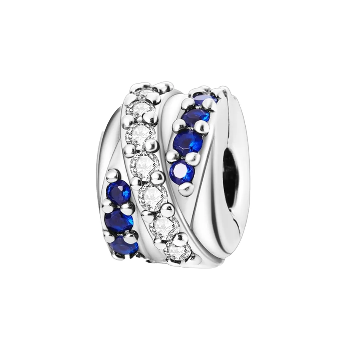 LNQOBU Clip/Stopper Charms per Bracciale Argento 925 Pave Cubic Zirconia Bead Stella Luna Farfalla Blu Gioielli Regalo per Donna - immagine 4