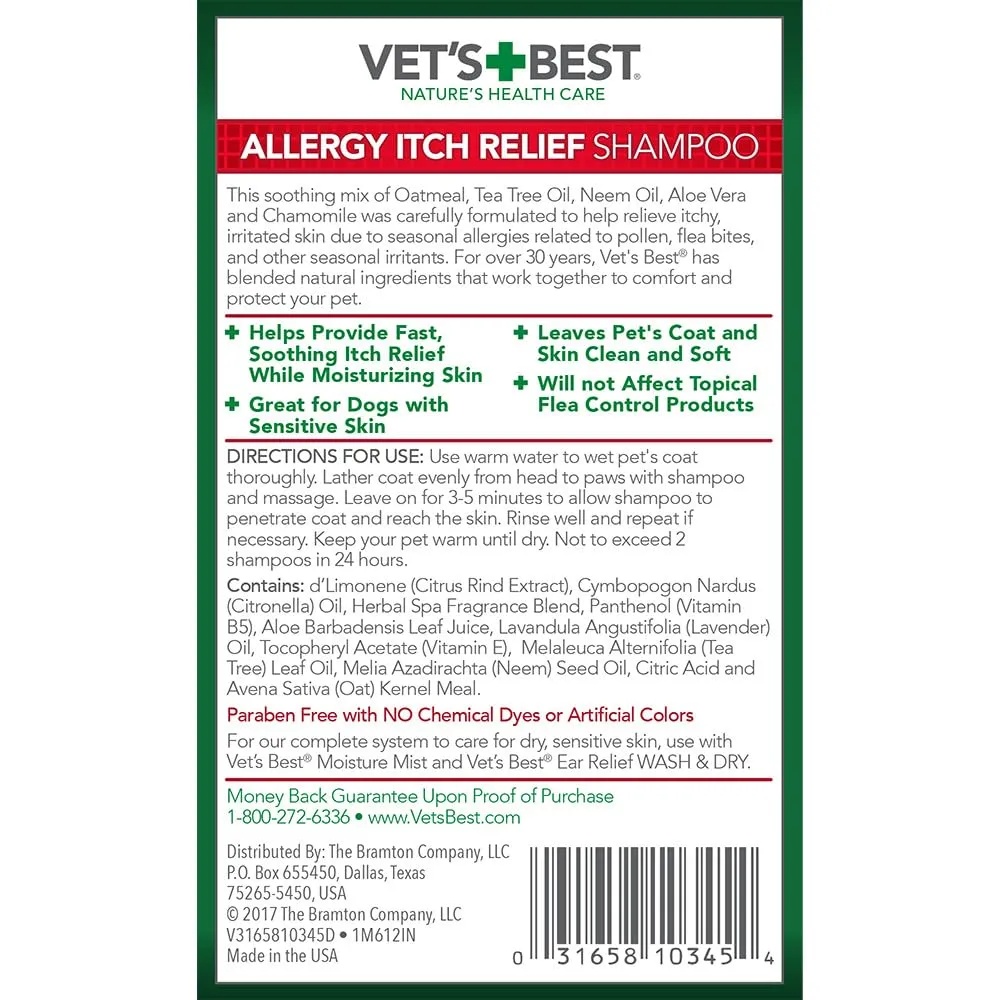 Vet's Best Shampoo Sollievo da Prurito e Allergia - 500Ml - immagine 8