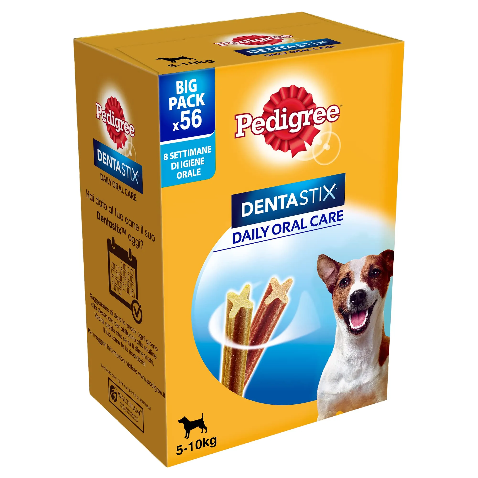 Pedigree Dentastix al Giorno Mini 5-10 kg Confezione Scorta, 56 Bastoncini - 8 x 110 gr, Multicolore, 56 unità (Confezione da 1) - immagine 1
