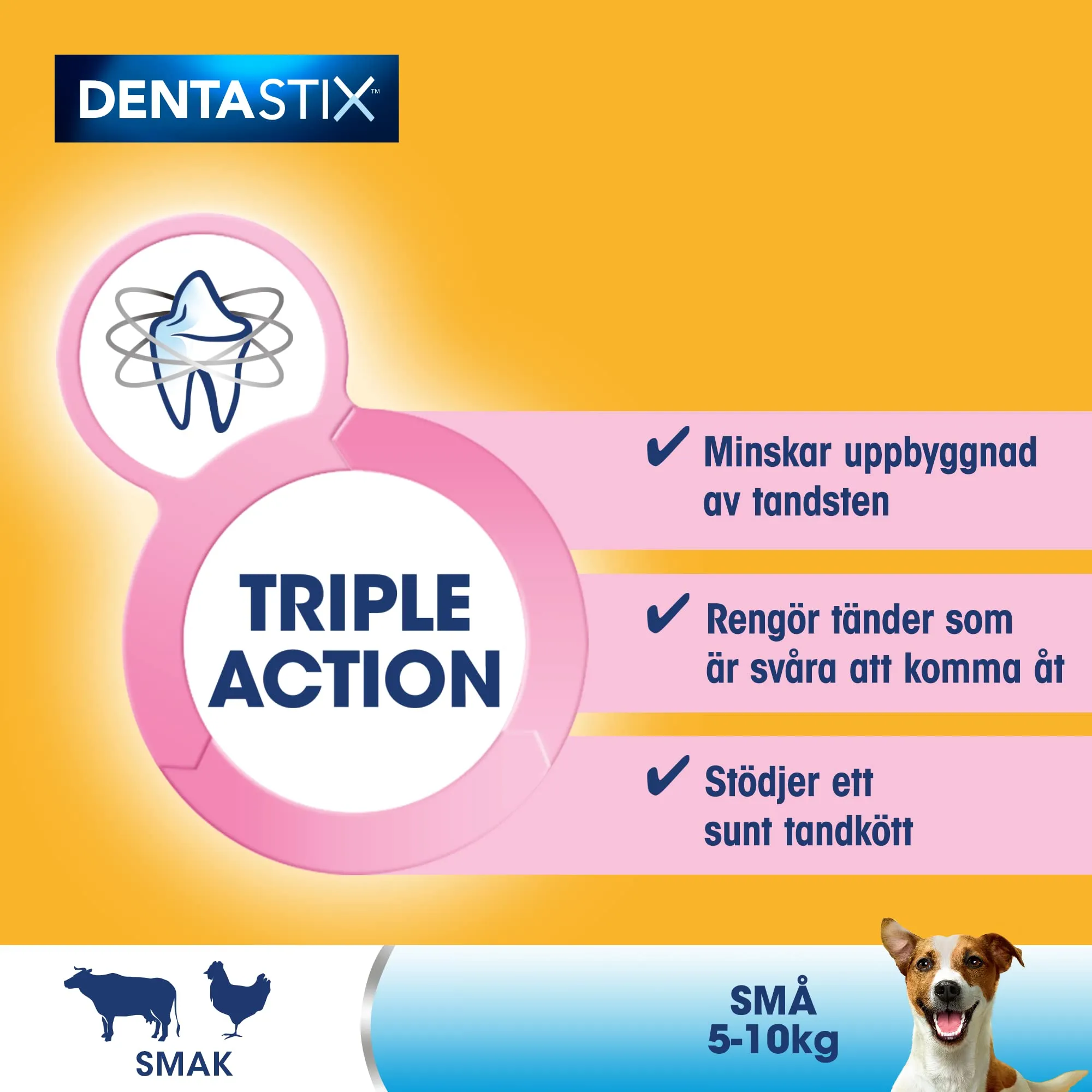 Pedigree DentaStix Daily Oral Care snack per la cura dei denti per cani di piccola taglia - al gusto di pollo e manzo - 112 bastoncini (4 x 28 pezzi) - immagine 2