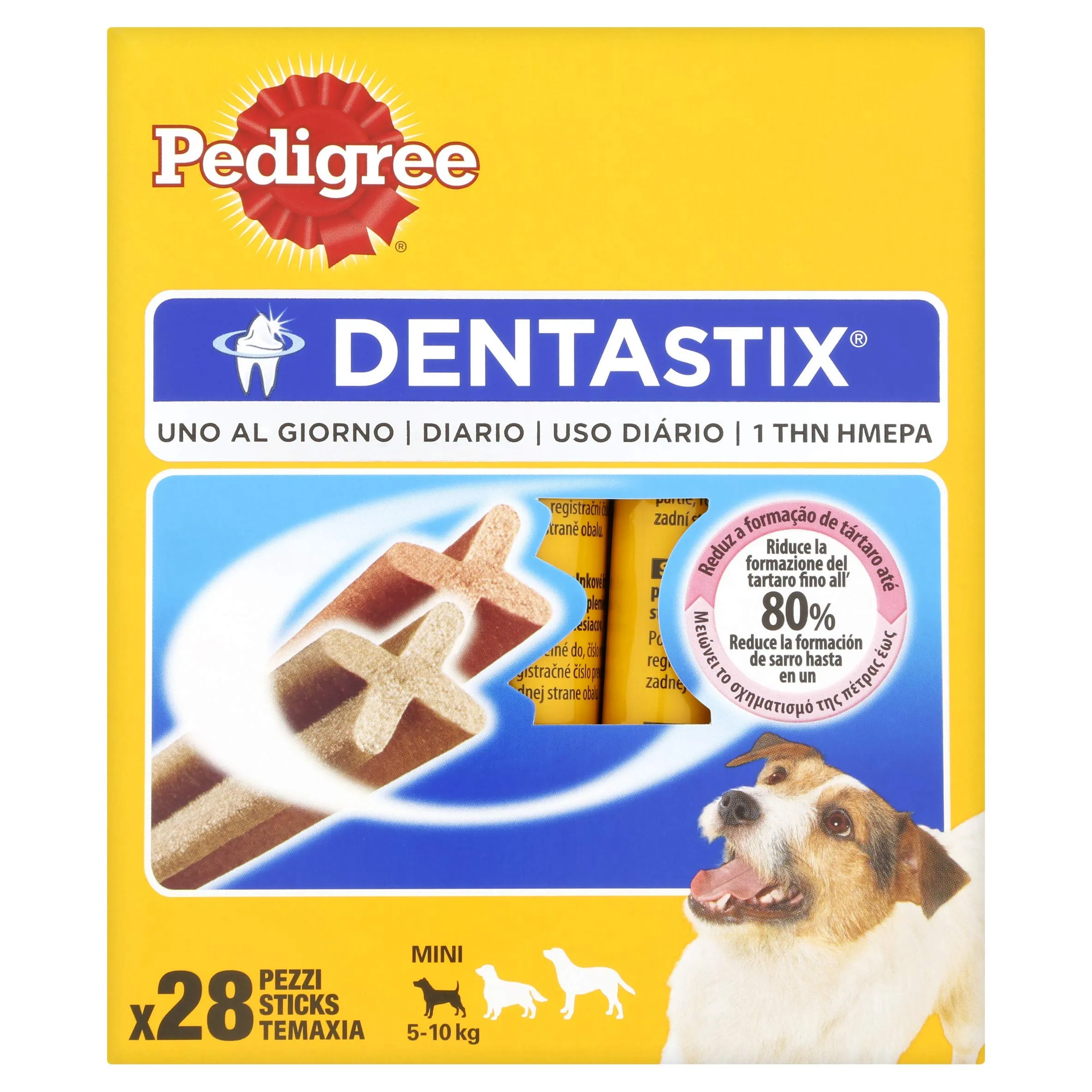 Pedigree Dentastix Snack per La Igiene Orale (Cane Piccolo 5-10 kg) 110 G 28 Pezzi - 4 Confezioni da 28 Pezzi (112 Pezzi Totali) - immagine 2