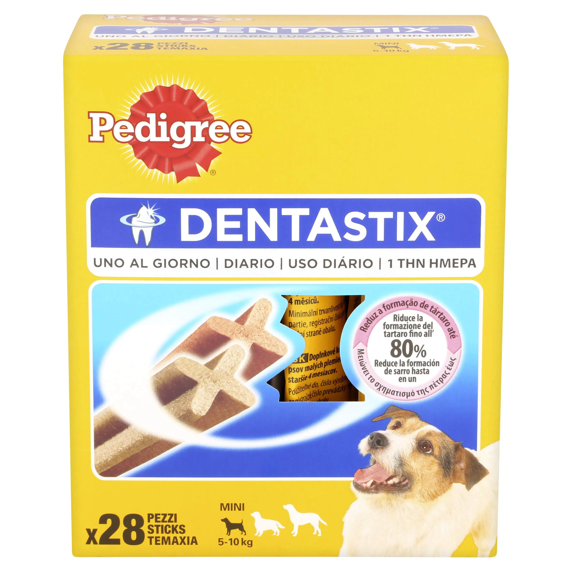 Pedigree Dentastix Snack per La Igiene Orale (Cane Piccolo 5-10 kg) 110 G 28 Pezzi - 4 Confezioni da 28 Pezzi (112 Pezzi Totali) - immagine 7