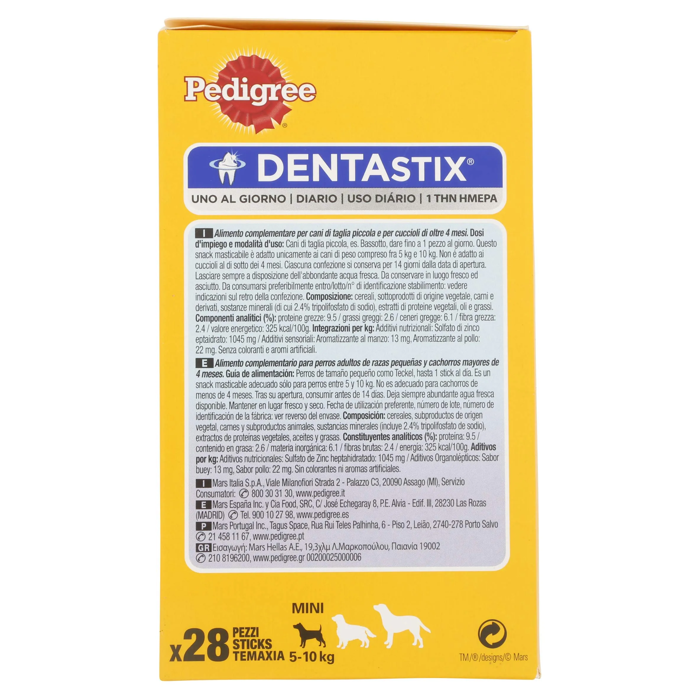 Pedigree Dentastix Snack per La Igiene Orale (Cane Piccolo 5-10 kg) 110 G 28 Pezzi - 4 Confezioni da 28 Pezzi (112 Pezzi Totali) - immagine 8