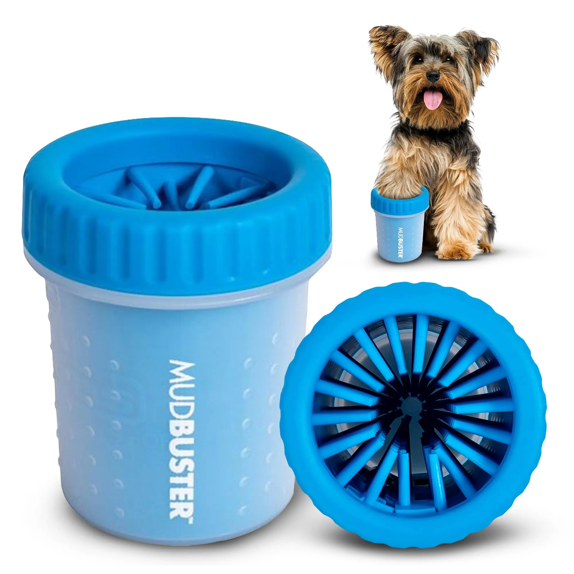Dexas Pulitore per zampe di cane di piccola taglia, Pro Blue, sistema per pulire le zampe dei cani, accessori per animali domestici di alta qualità - immagine 1