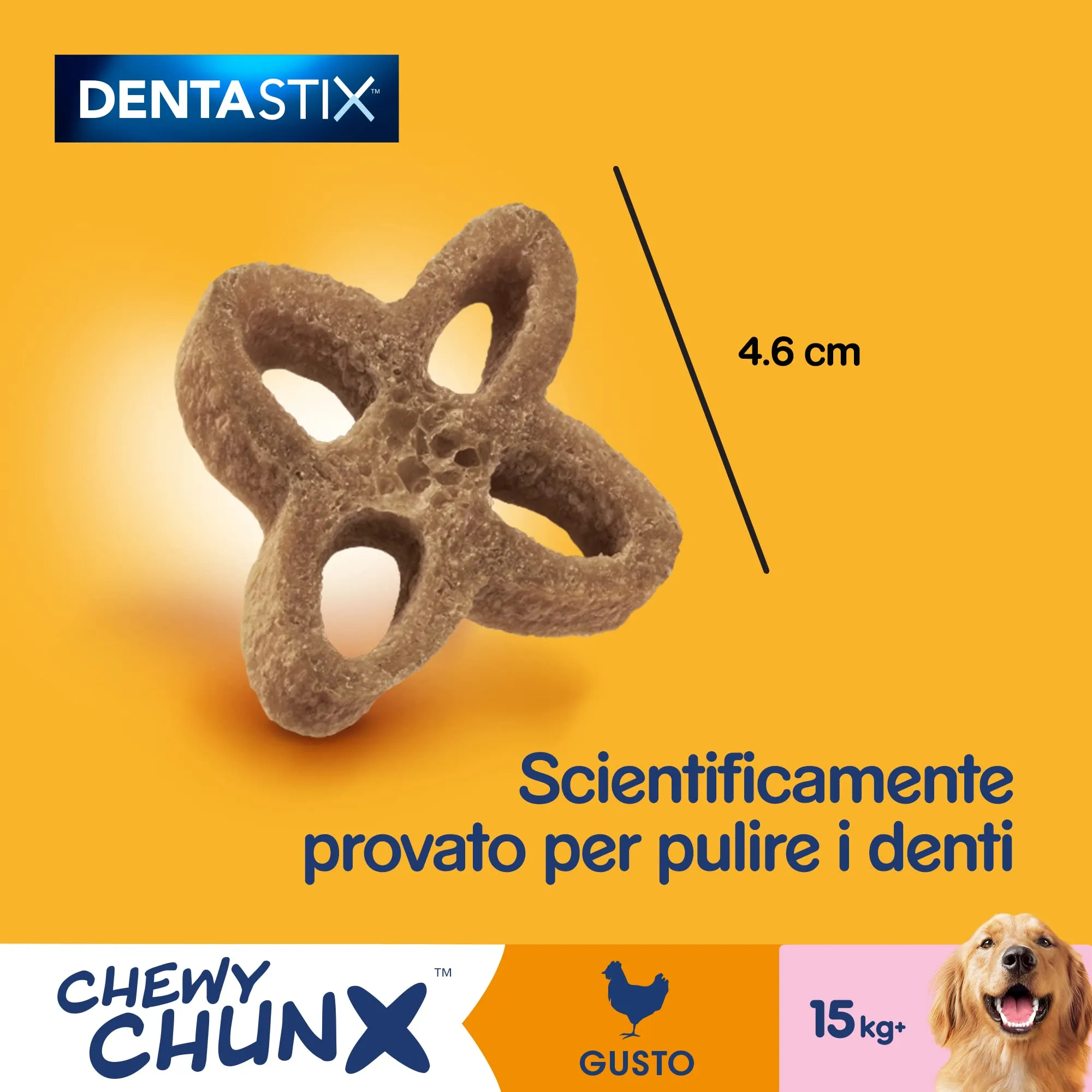 Pedigree Dentastix Chewy Chunx, Snack Dentale al Pollo per Cani Taglia Media e Grande, 5 Sacchetti da 68g - immagine 6