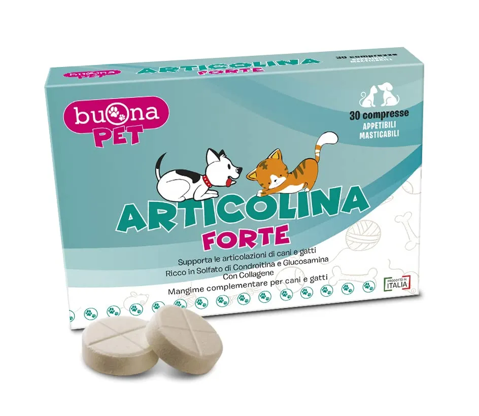 Buona Pet Articolina Forte Cane 30cpr Integratore Articolazioni Cane, Mangime Complementare Dietetico Cani e Gatti, con Glucosamina e Condroitina, Collagene, ASU e PEA Levagen Plus® - immagine 1