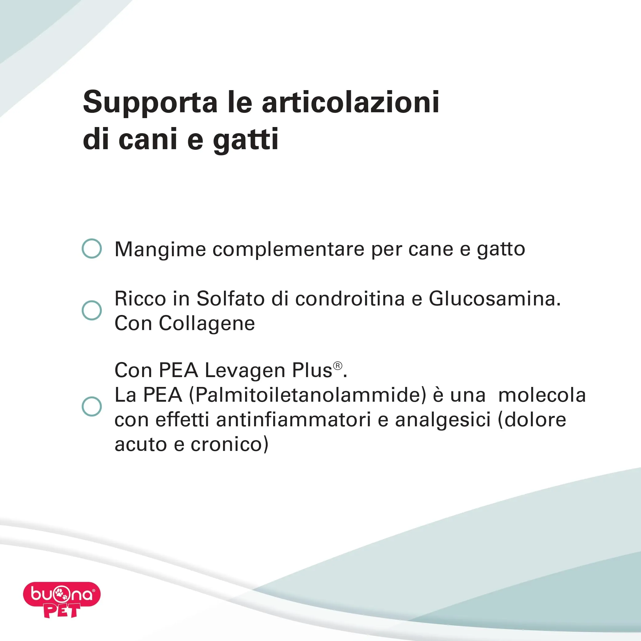 Buona Pet Articolina Forte Cane 30cpr Integratore Articolazioni Cane, Mangime Complementare Dietetico Cani e Gatti, con Glucosamina e Condroitina, Collagene, ASU e PEA Levagen Plus® - immagine 2