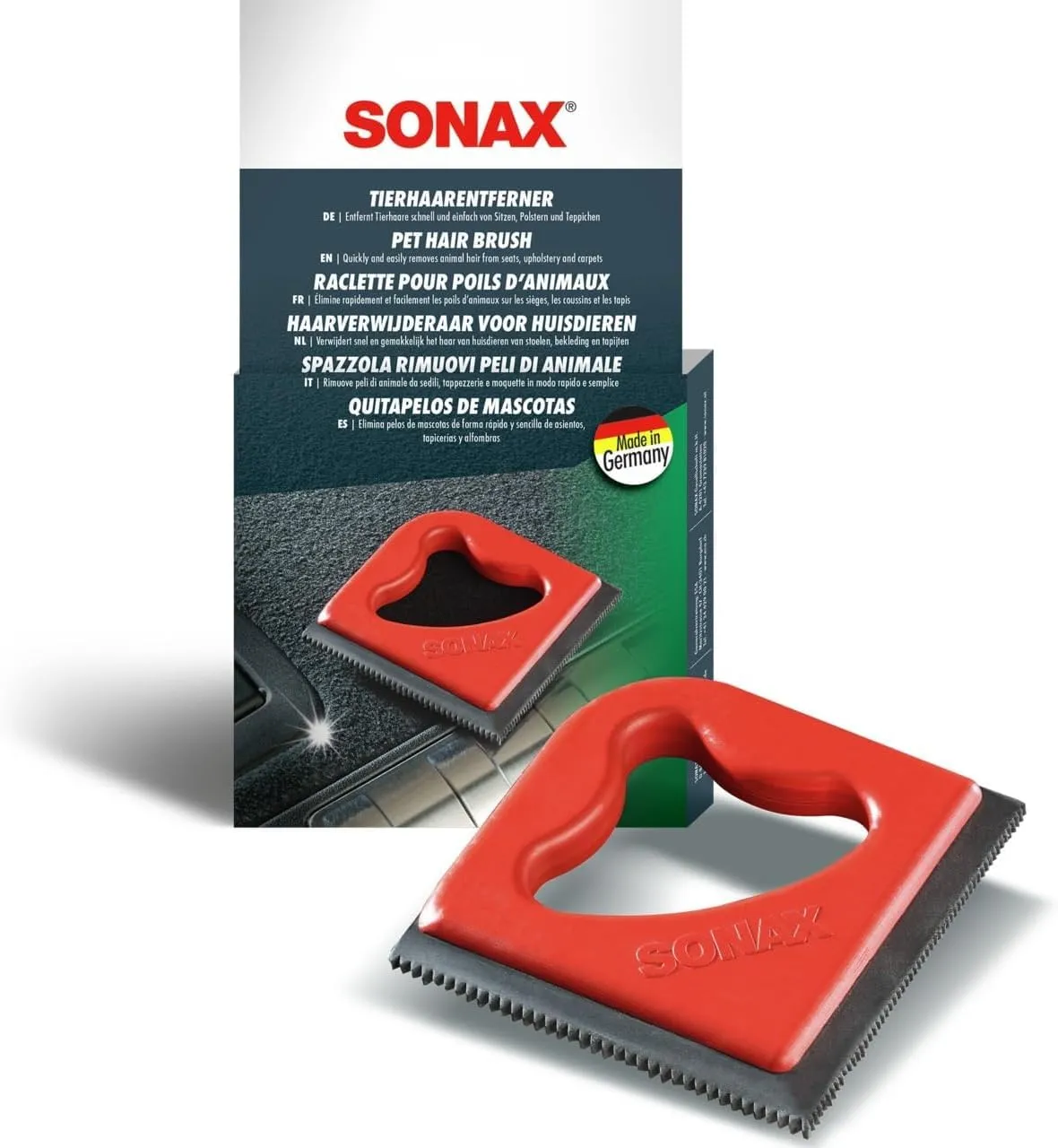 SONAX Pettine rimuovi peli animali per auto e per la casa (1 Unità) - immagine 1
