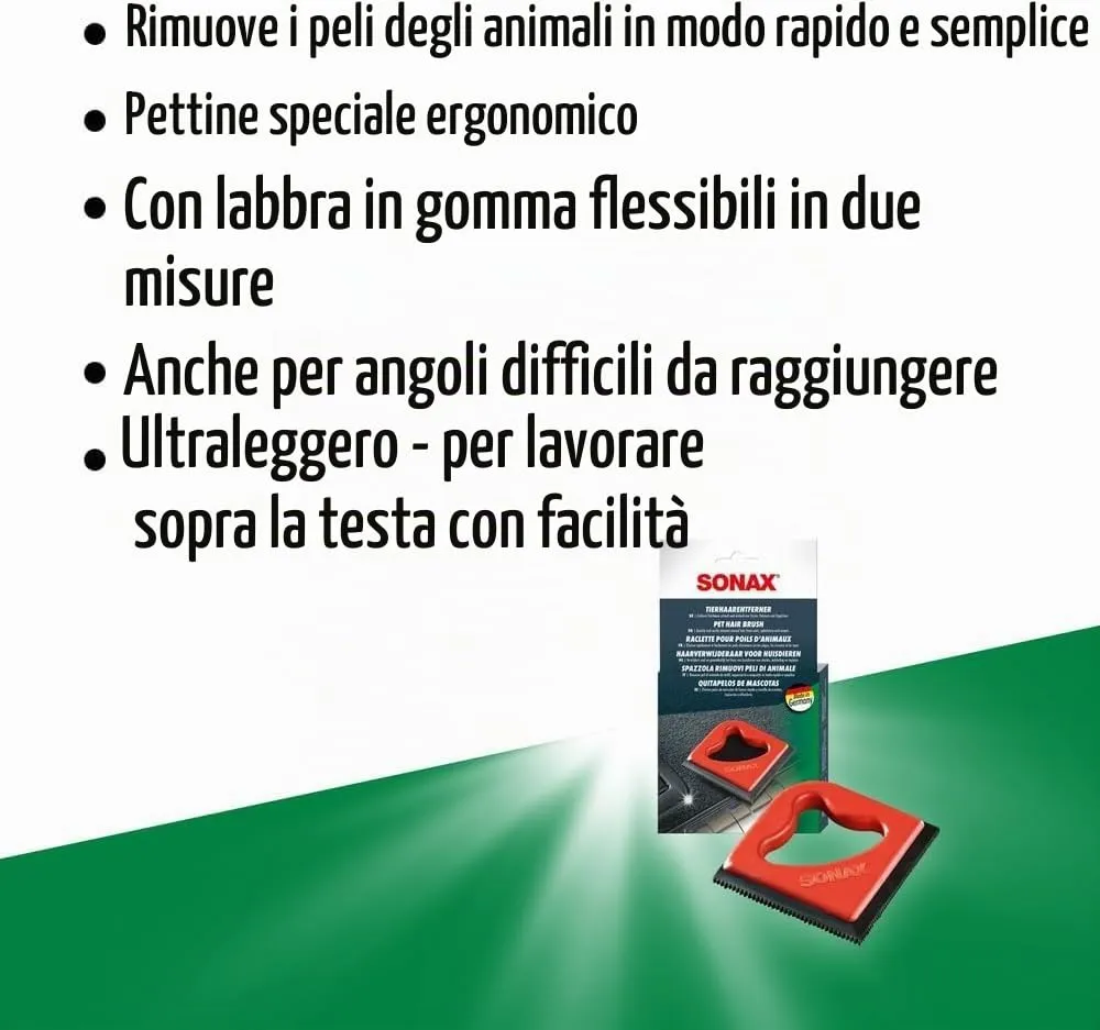 SONAX Pettine rimuovi peli animali per auto e per la casa (1 Unità) - immagine 3