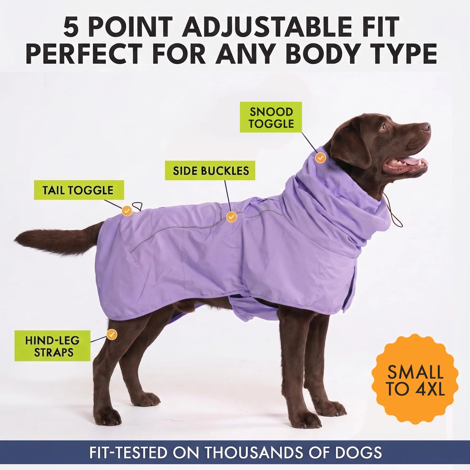 Spark Paws Giacca antipioggia per cani, impermeabile e antivento - immagine 4
