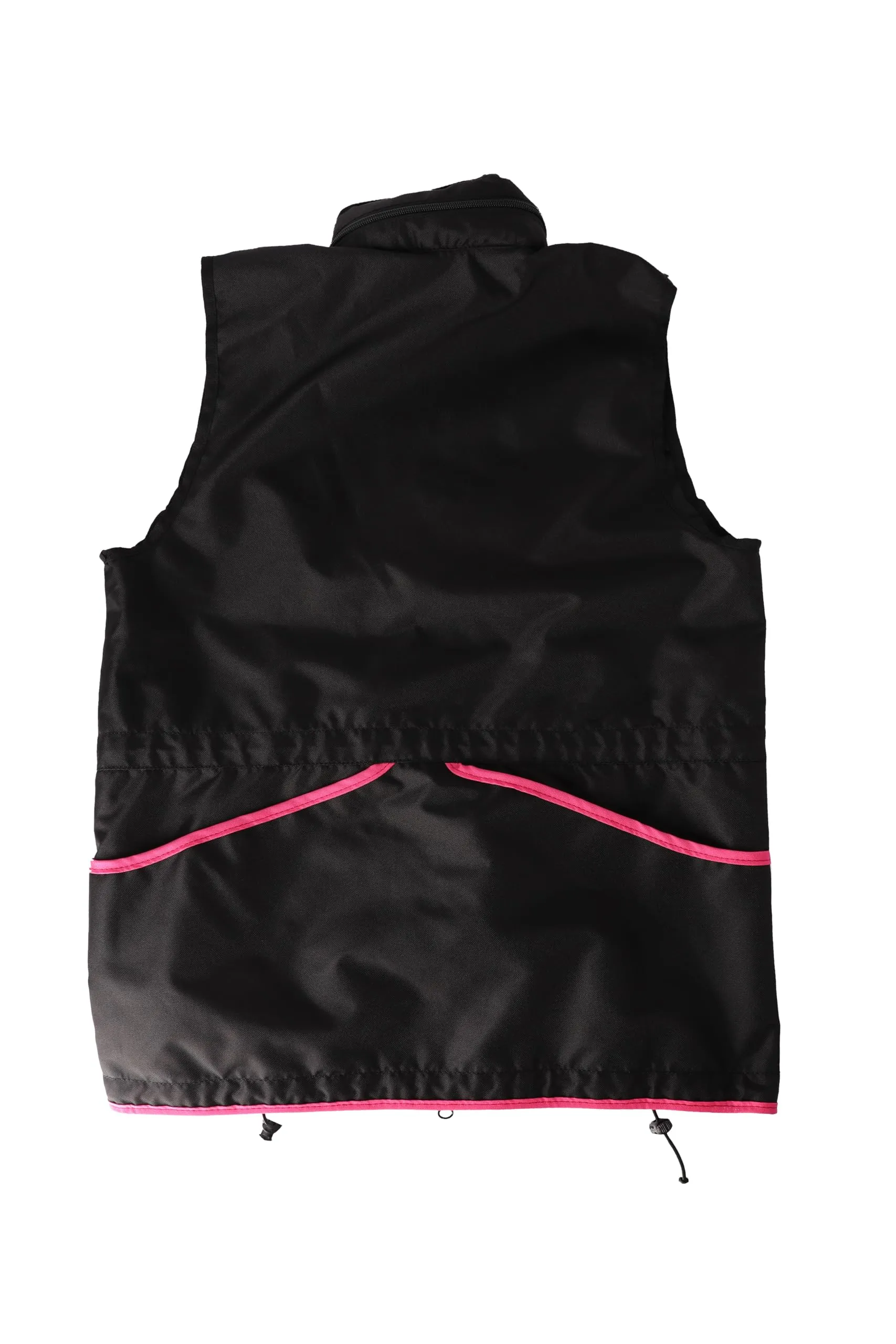 Dingo Waldemar Rutkowski Gilet da Dog Trainer con 2 Tasche con Zip, 2 Aperte, Cappuccio, Regolabile, Aderente, Impermeabile, Nero con Bordo Rosa - Taglia S (16420) - immagine 2