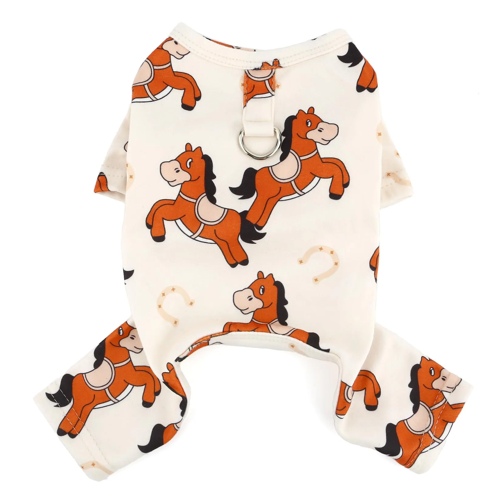Zunea Pigiama per cani di piccola taglia con cavallo carino stampato vestiti per cuccioli pigiama tuta estiva pigiama tuta pigiama completo completo morbido traspirante a 4 zampe abbigliamento per - immagine 5