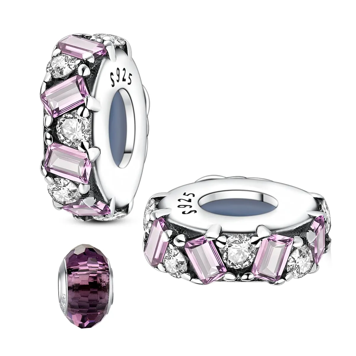 LNQOBU Clip/Stopper Charms per Bracciale Argento 925 Pave Cubic Zirconia Bead Stella Luna Farfalla Blu Gioielli Regalo per Donna - immagine 1