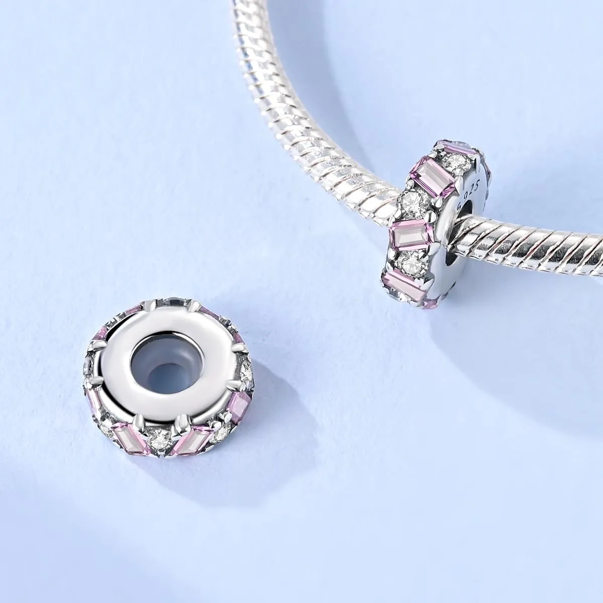 LNQOBU Clip/Stopper Charms per Bracciale Argento 925 Pave Cubic Zirconia Bead Stella Luna Farfalla Blu Gioielli Regalo per Donna - immagine 2