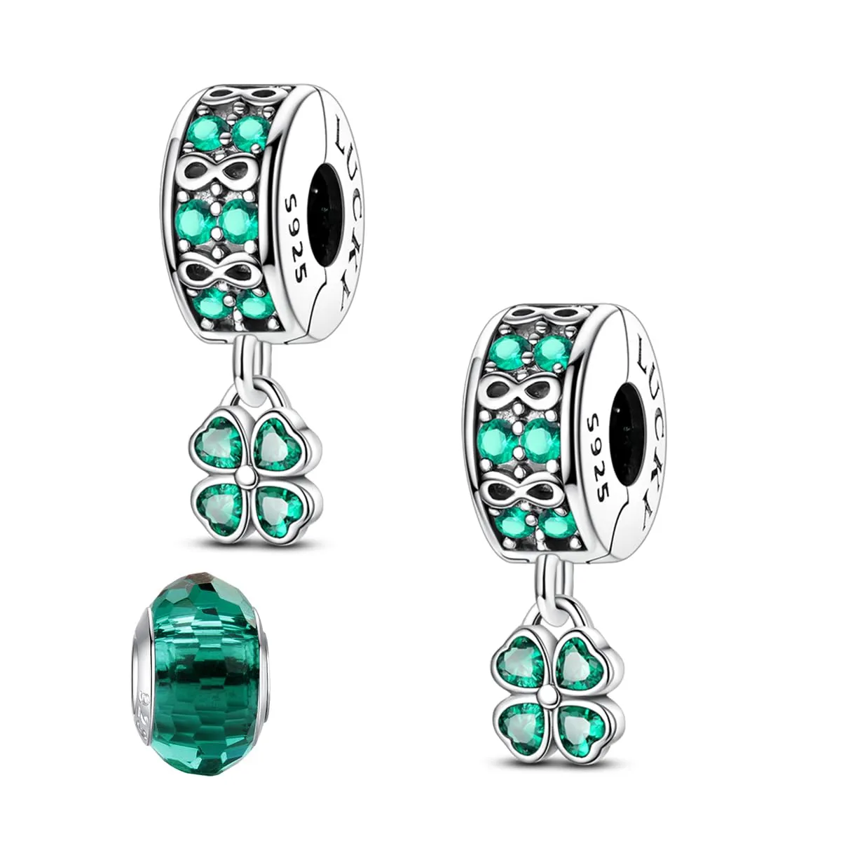 LNQOBU Clip/Stopper Charms per Bracciale Argento 925 Pave Cubic Zirconia Bead Stella Luna Farfalla Blu Gioielli Regalo per Donna - immagine 1
