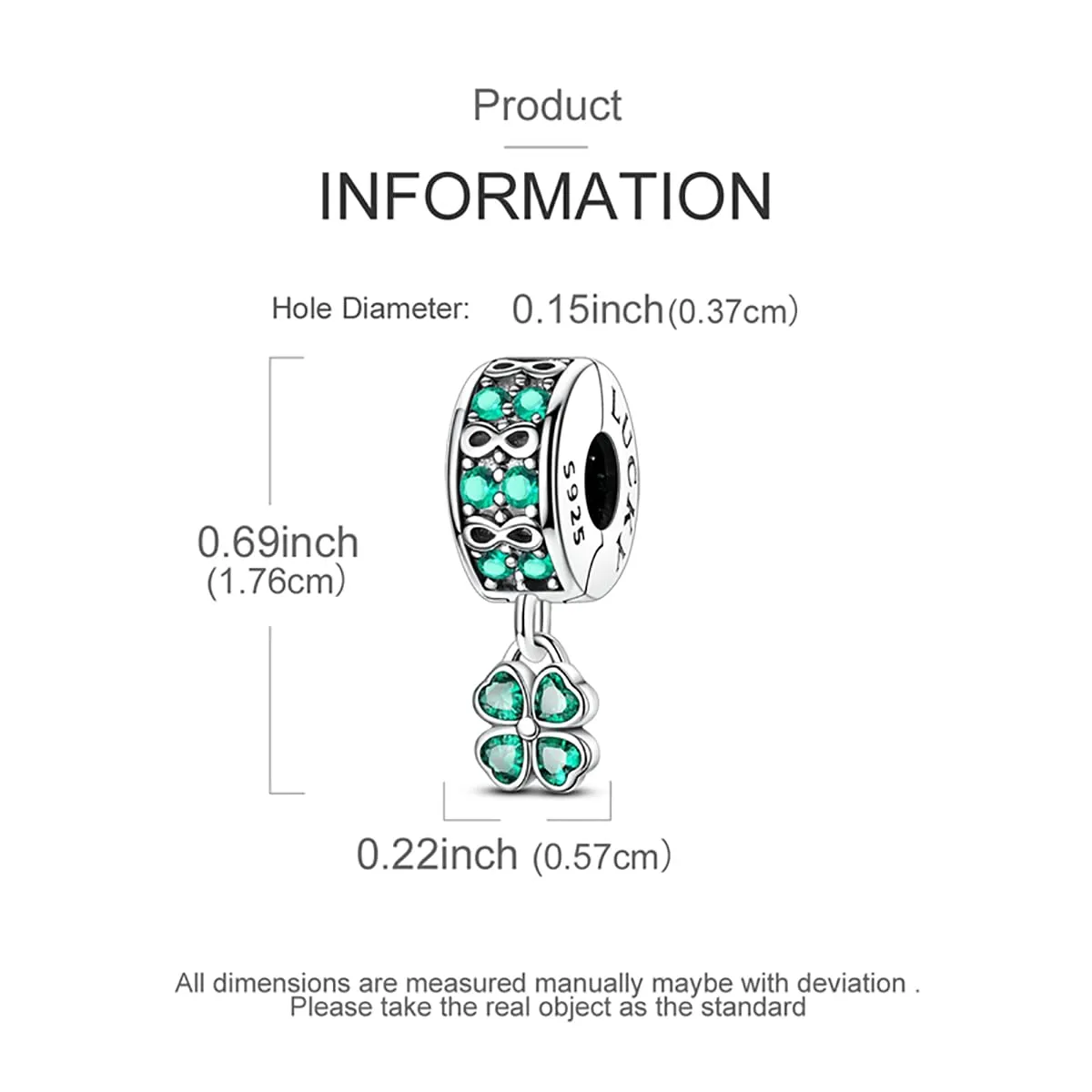 LNQOBU Clip/Stopper Charms per Bracciale Argento 925 Pave Cubic Zirconia Bead Stella Luna Farfalla Blu Gioielli Regalo per Donna - immagine 5