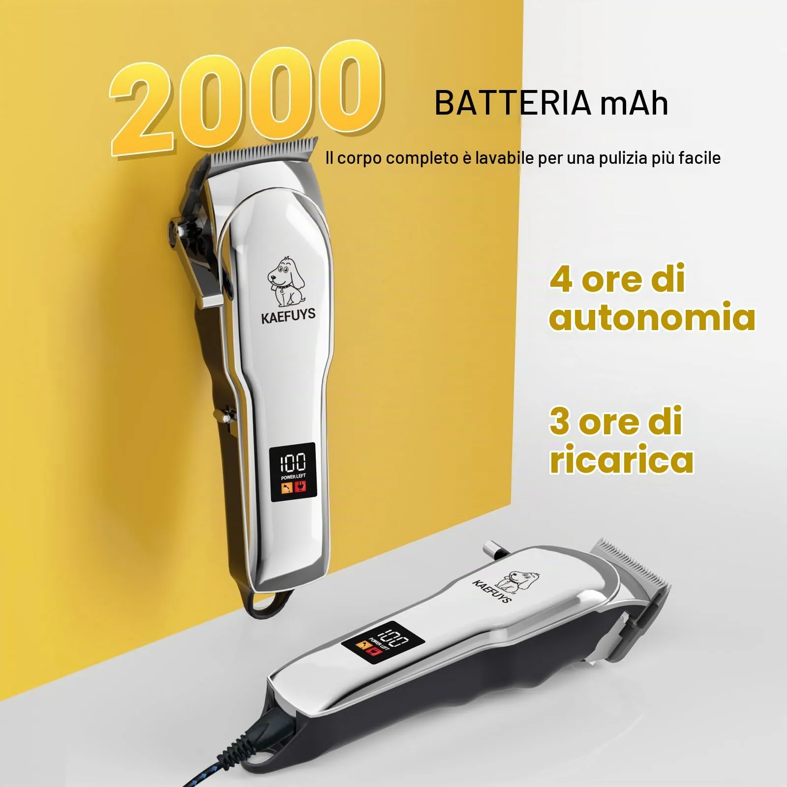 Tosatrice per Cani Pelo Lungo Professionale Motore Potente 7000 RPM - immagine 3