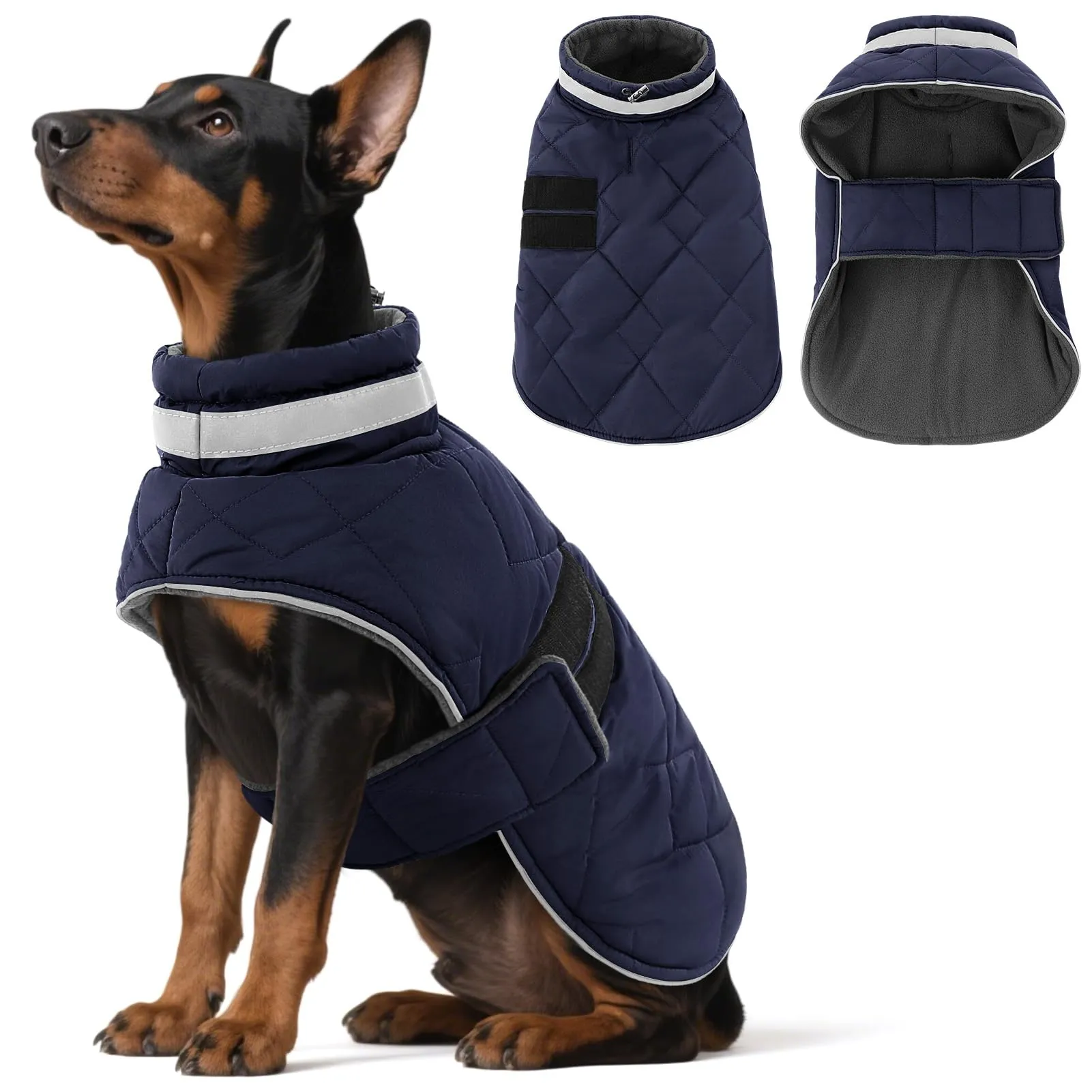 ASENKU Cappotto Invernale Cane 3XL per Cani Molto Grandi, Giacca Calda Impermeabile Antivento, Strappo Regolabile, Strisce Riflettenti – Per Pastore Tedesco, Rottweiler, Alano - immagine 1
