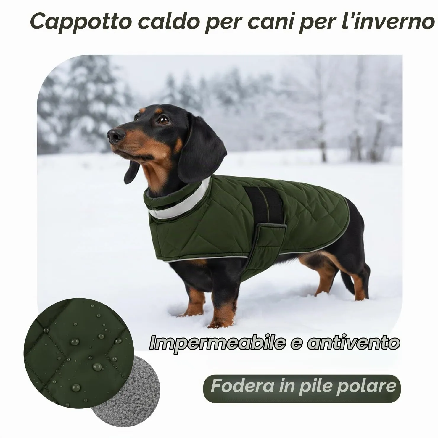 ASENKU Cappotto Invernale Impermeabile XS per Cani Piccoli, Giacca Calda con Strisce Riflettenti, Regolabile, Apertura per Collare,Ideale per Chihuahua, Volpino, Yorkshire per Passeggiate Pioggia Neve - immagine 3