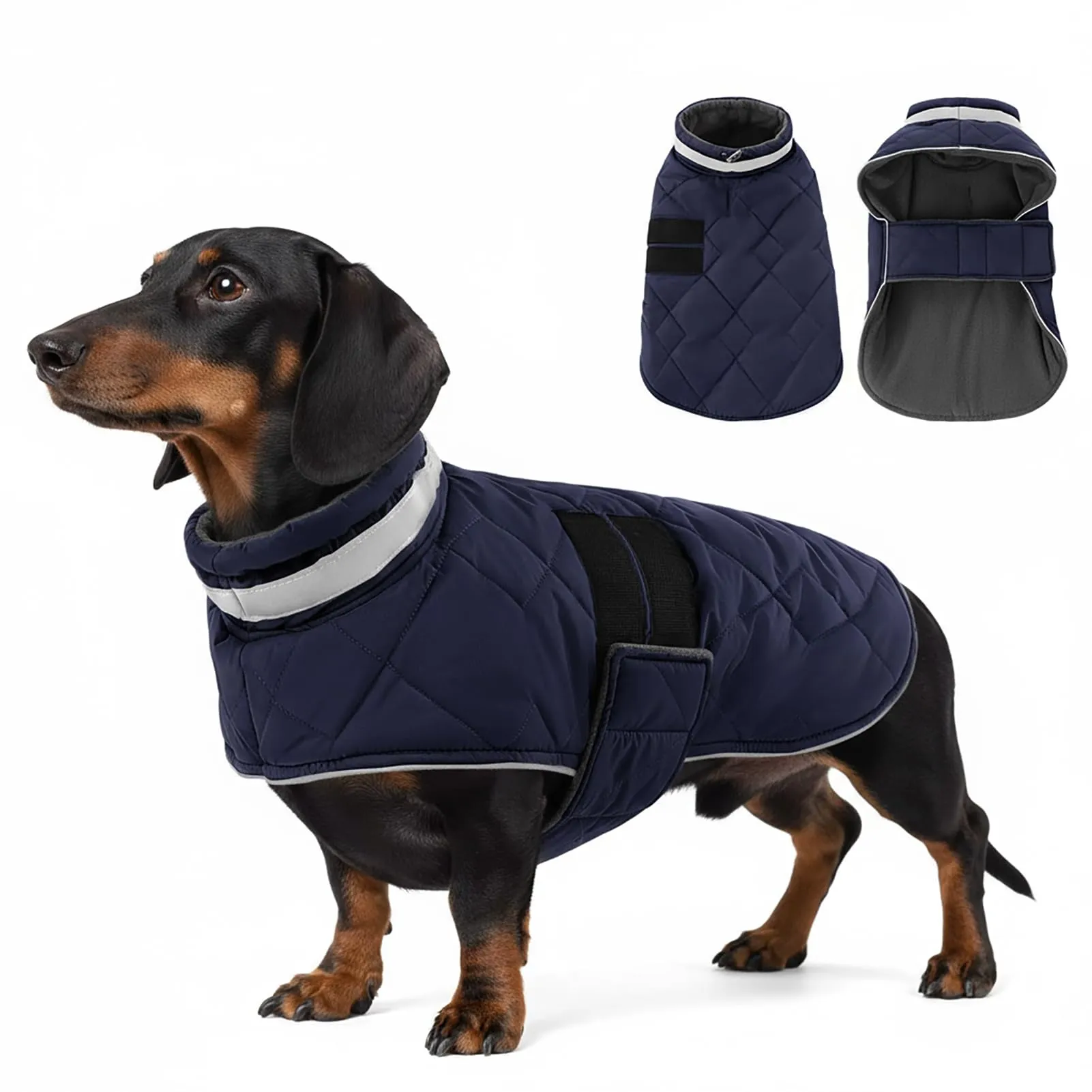 ASENKU Cappotto Invernale Impermeabile S per Cane Piccola, Giacca Calda con Strisce Riflettenti, Regolabile, Apertura per Collare,Ideale per Pomerania, Barboncino, Maltese per Usi Esterni - immagine 1