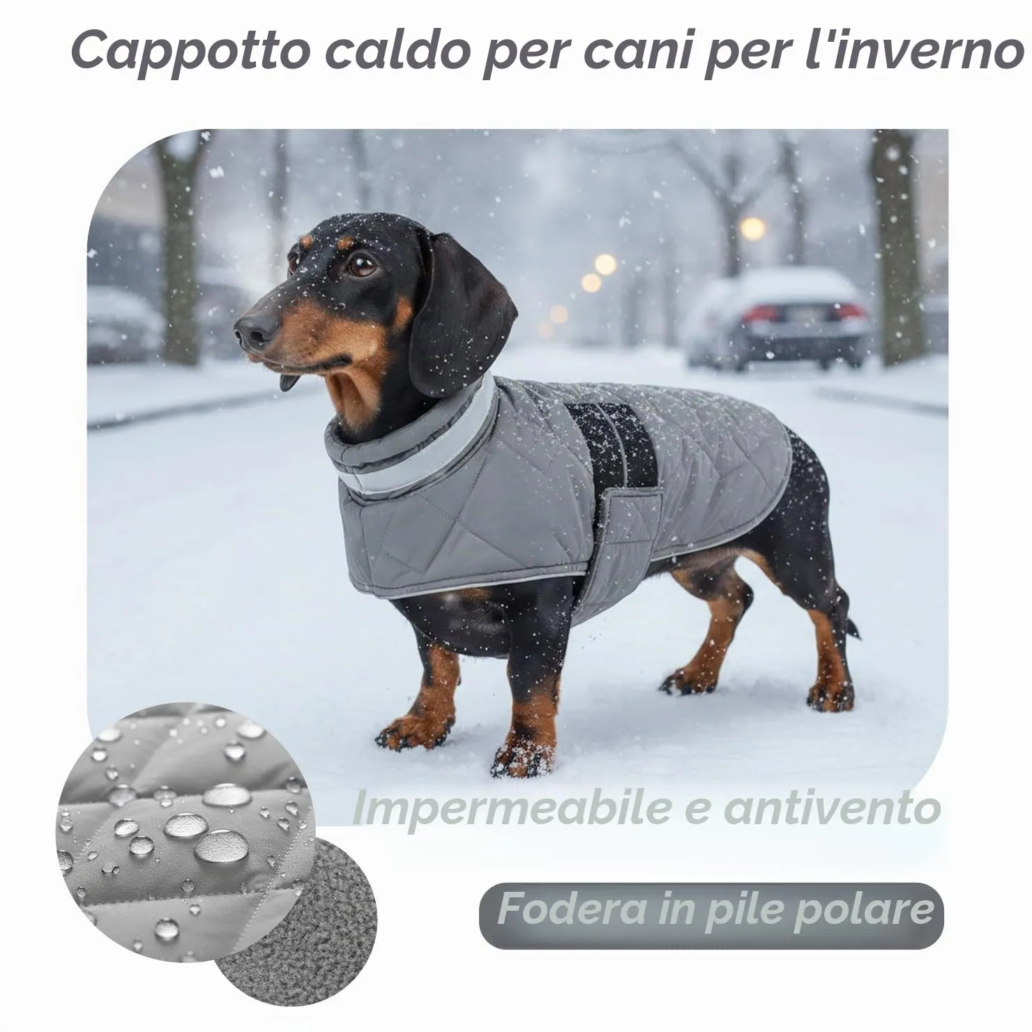 ASENKU Cappotto Invernale Impermeabile S per Cane Piccola, Giacca Calda con Strisce Riflettenti, Regolabile, Apertura per Collare,Ideale per Pomerania, Barboncino, Maltese per Usi Esterni - immagine 3