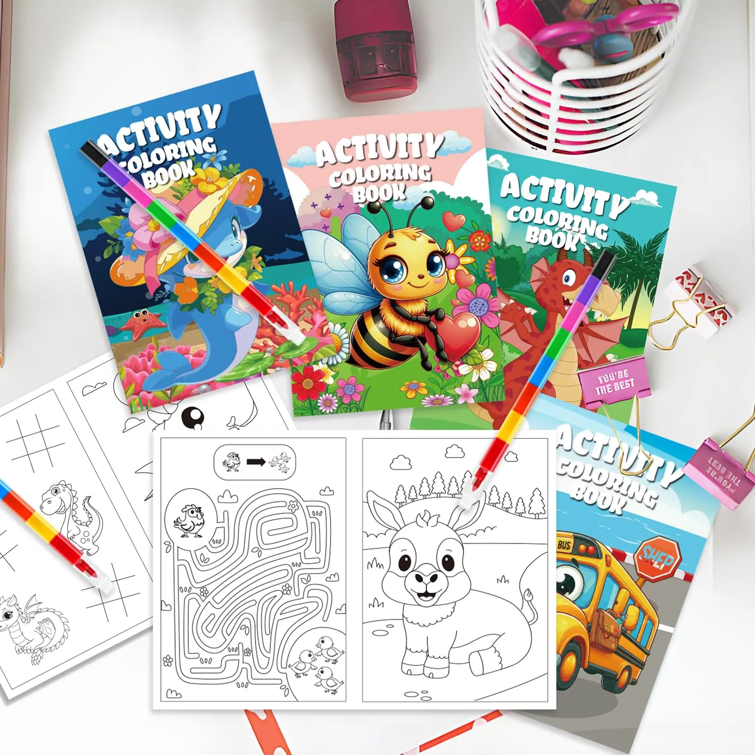 Aannanl 24 Set Libri da Colorare Bambini con Pastelli Regalini Fine Festa - immagine 8