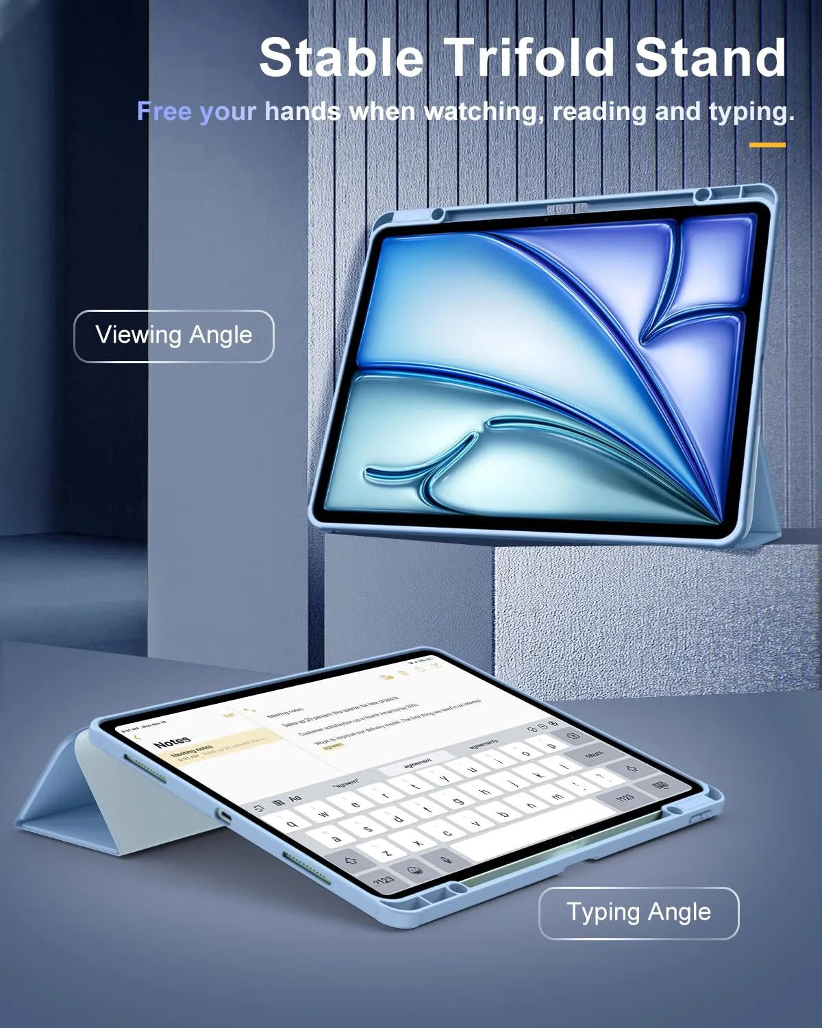 TiMOVO Cover per iPad Air 13 Pollici M4/M3/M2, Azzurro Cielo Soleggiato - immagine 4
