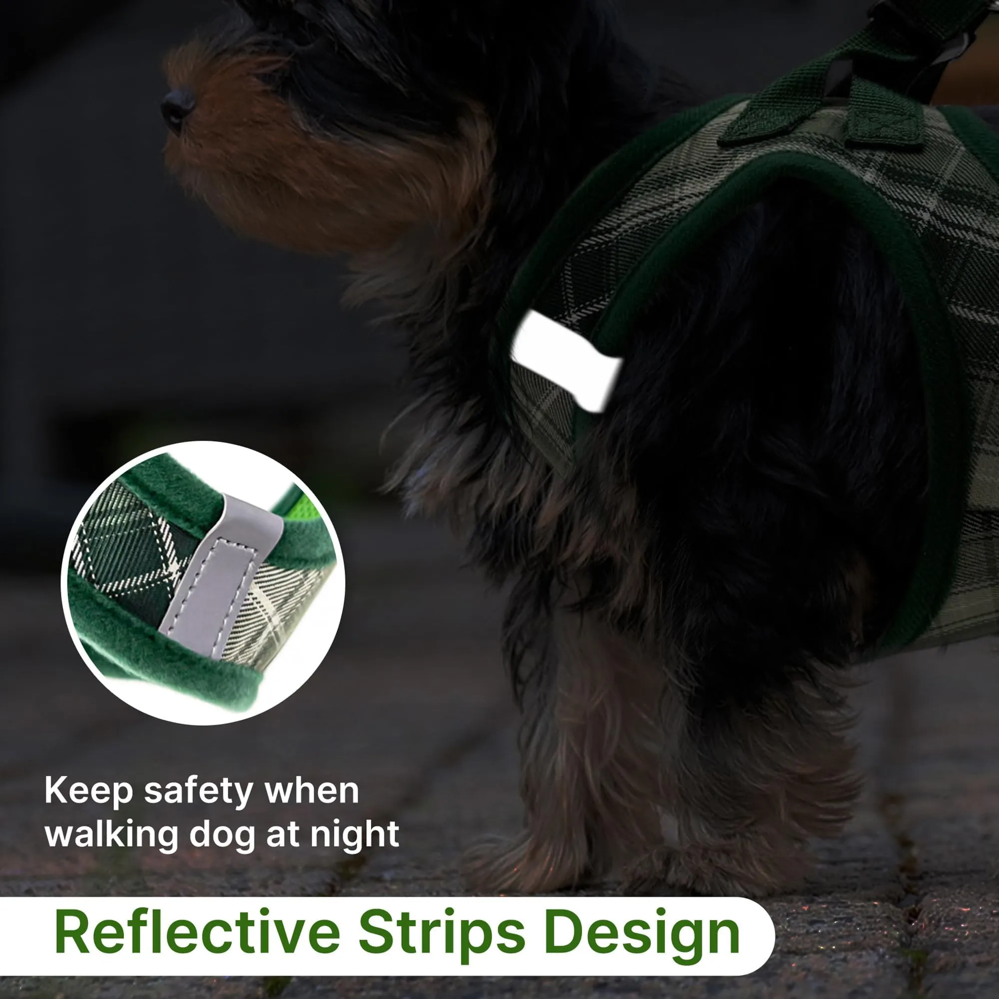 Pawsailor Pettorina Cane Taglia Piccola con Guinzaglio Anti-tiro Verde M - immagine 5