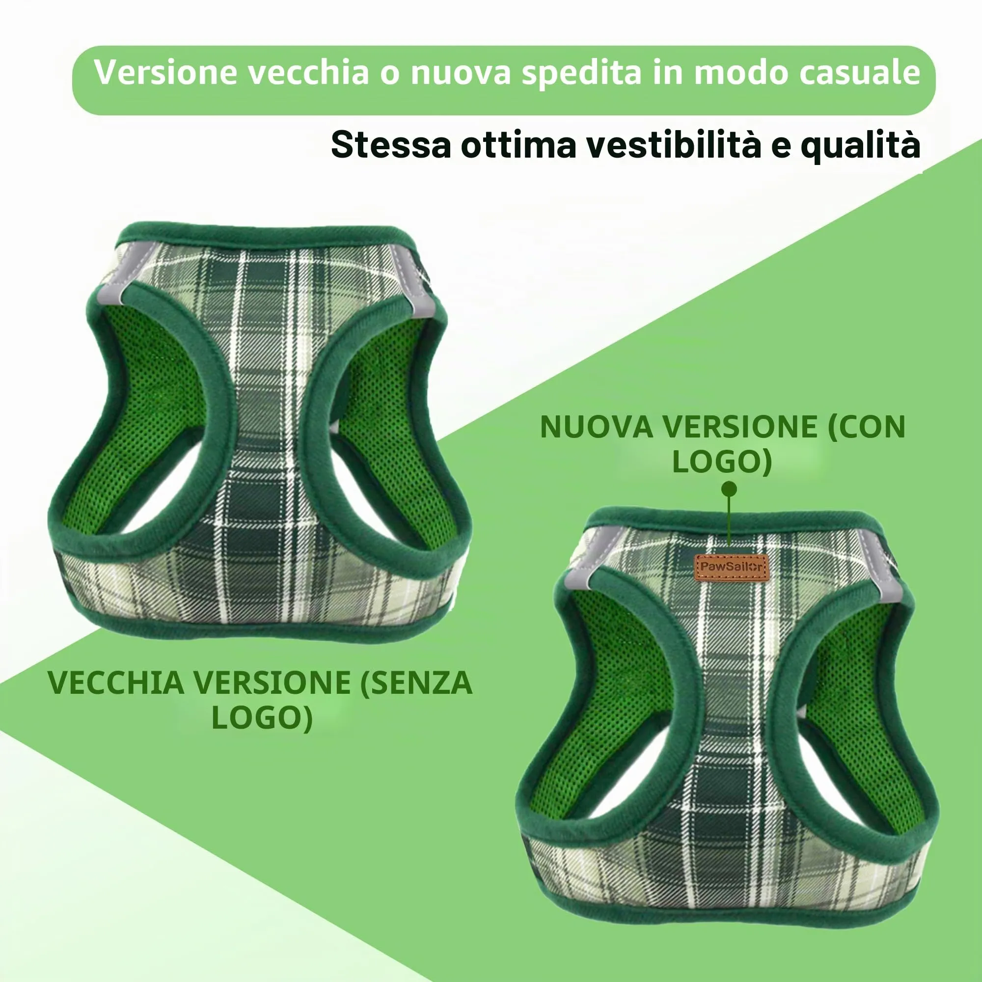 Pawsailor Pettorina Cane Taglia Piccola con Guinzaglio Anti-tiro Verde M - immagine 7