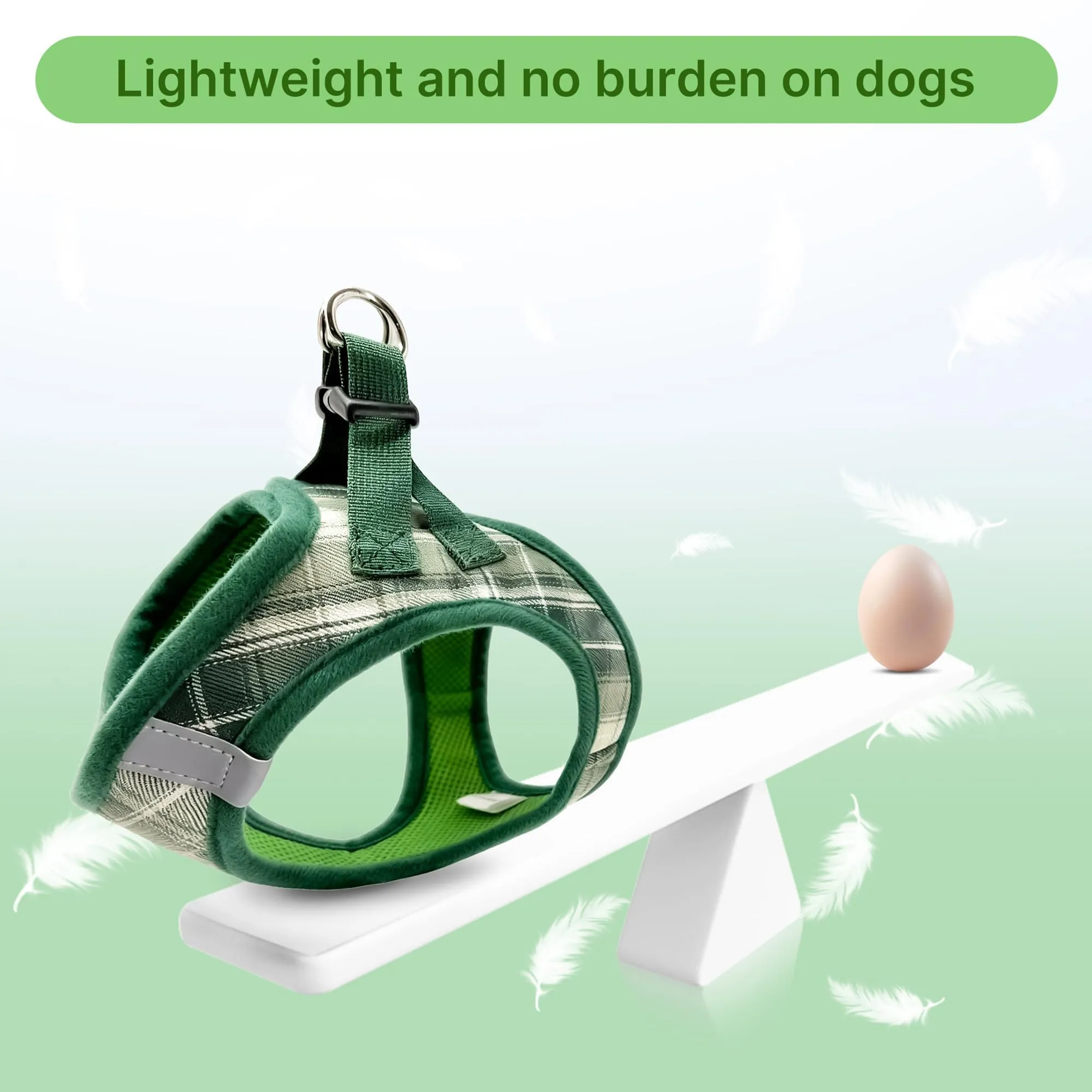 Pawsailor Pettorina Cane Taglia Piccola con Guinzaglio Anti-tiro Verde M - immagine 8