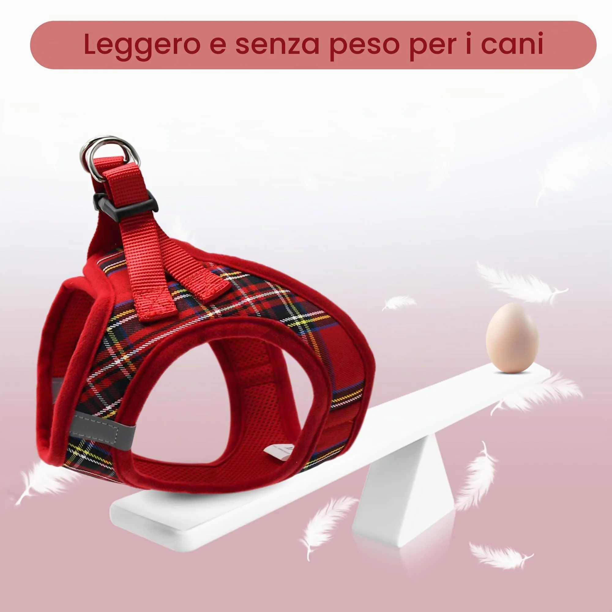 Pawsailor Pettorina Cane Taglia Piccola con Guinzaglio Anti-tiro Rosso XS - immagine 8