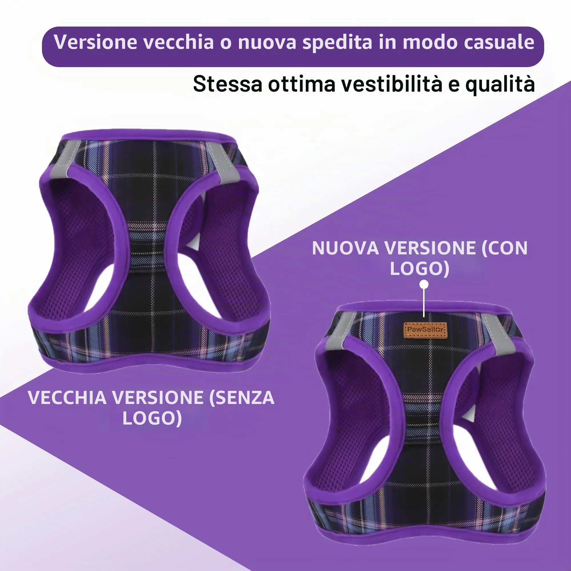 Pawsailor Pettorina Cane Taglia Piccola con Guinzaglio Anti-tiro Viola XXXS - immagine 7