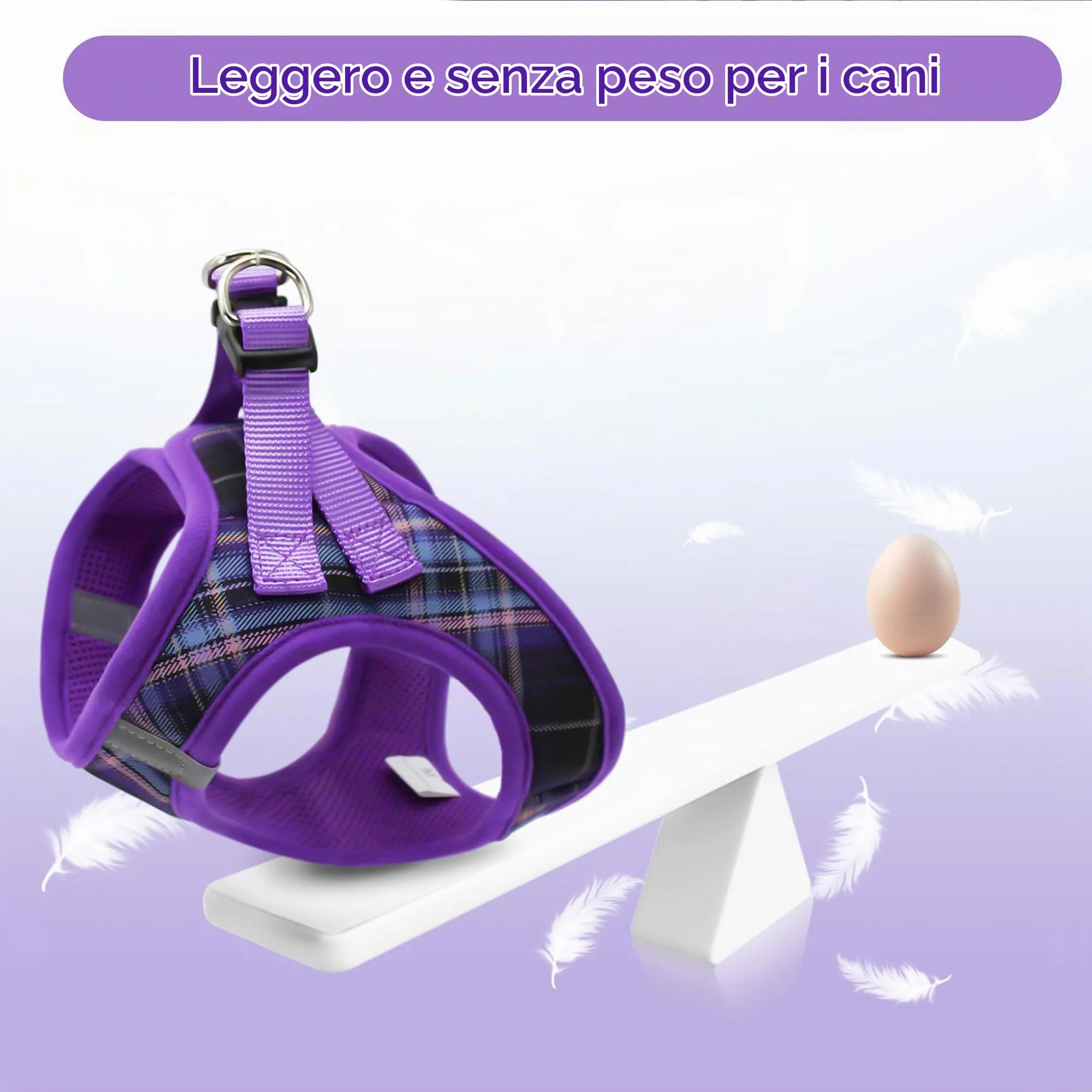 Pawsailor Pettorina Cane Taglia Piccola con Guinzaglio Anti-tiro Viola XXXS - immagine 8