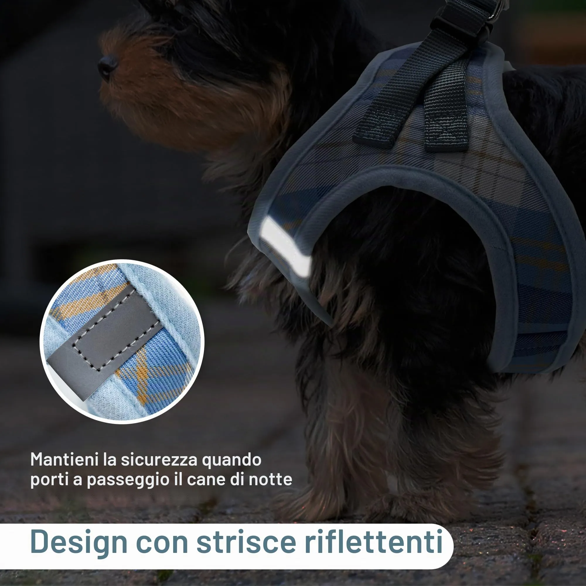 Pawsailor Pettorina Cane Taglia Piccola con Guinzaglio Anti-tiro Blu L - immagine 5