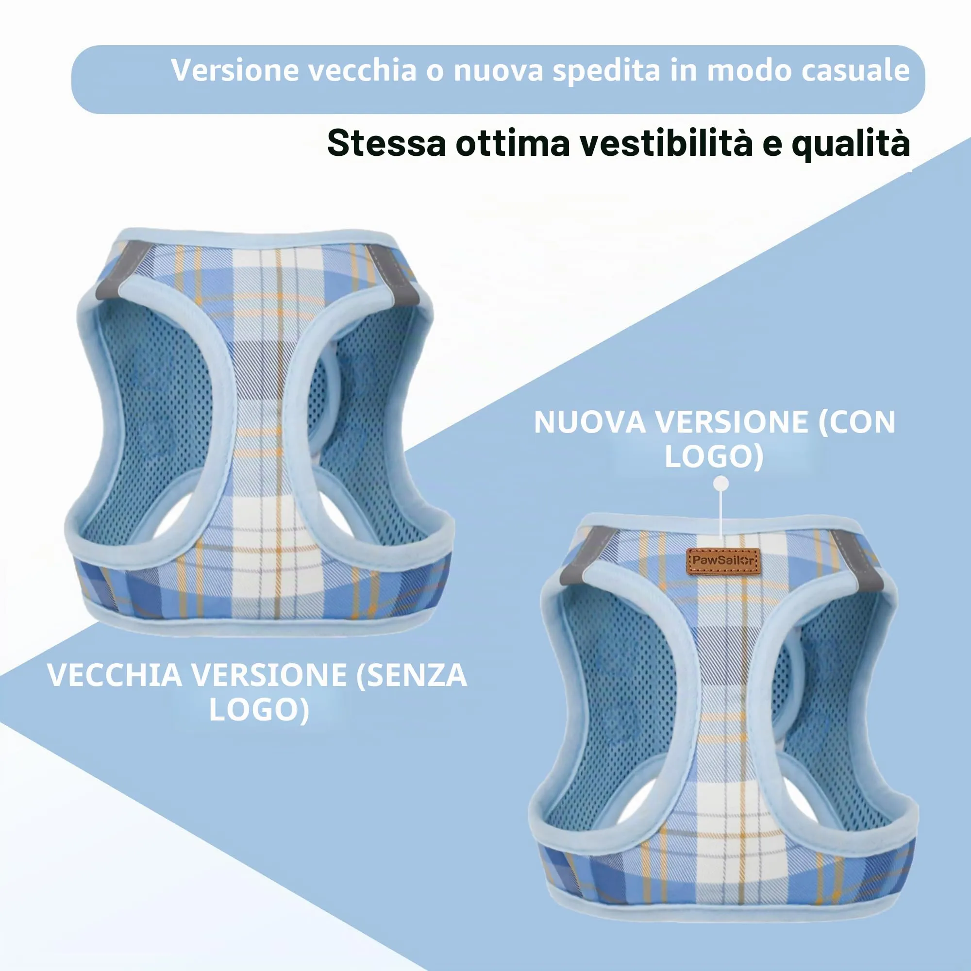 Pawsailor Pettorina Cane Taglia Piccola con Guinzaglio Anti-tiro Blu S - immagine 7