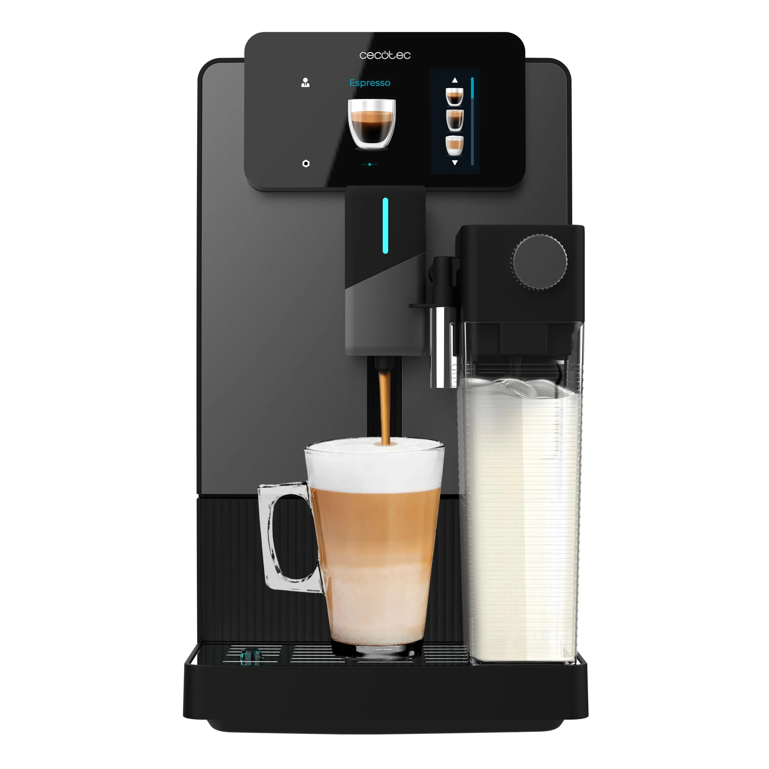 Cecotec Macchina da Caffè Superautomatica Cremmaet Latte Touch. 19Bar, Thermoblock, 12 Bevande, 4 Profili, Acqua 1.1L, 400ml Latte, Schermo TFT, Macinino Conico, Pulizia Automatica, Altezza Regolabile - immagine 1