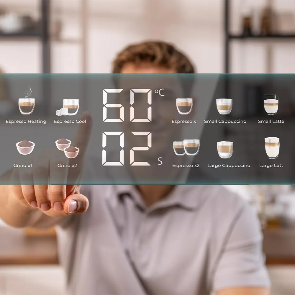 Cecotec Macchina da Caffè Espresso Barista Power Espresso 20 Barista Grind & Latte. 1350W, 20 Bar, Macinino Conico, Serbatoio Acqua 2.6L, 100g Caffè e 500ml Latte, Schermo Tattile, Autopulizia - immagine 5
