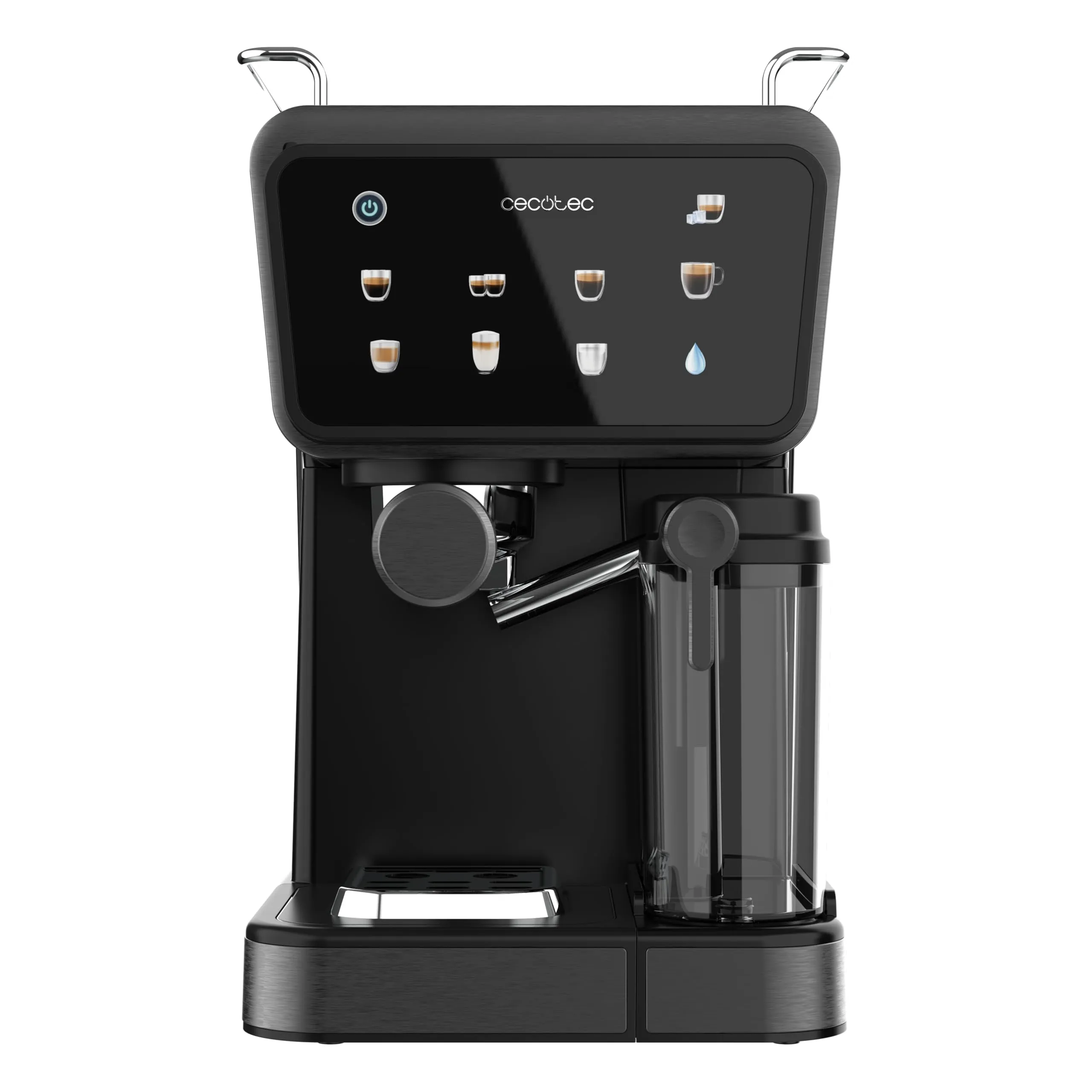 Cecotec Macchine da Caffè Espresso Semiautomatiche Power Espresso Touch ColdBrew Latte. 1350W, 20 Bar, Freddo, Tiepido, Caldo, Schermo Tattile, Serbatoio Acqua 1.5L, Latte 500ml, Doppio Braccio - immagine 2