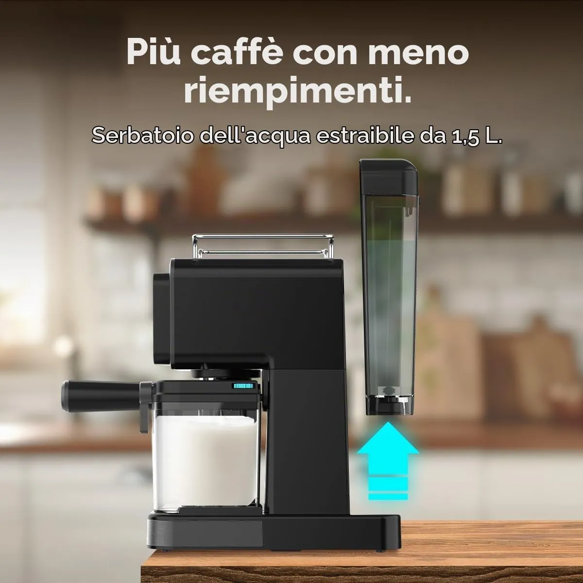 Cecotec Macchine da Caffè Espresso Semiautomatiche Power Espresso Touch ColdBrew Latte. 1350W, 20 Bar, Freddo, Tiepido, Caldo, Schermo Tattile, Serbatoio Acqua 1.5L, Latte 500ml, Doppio Braccio - immagine 8