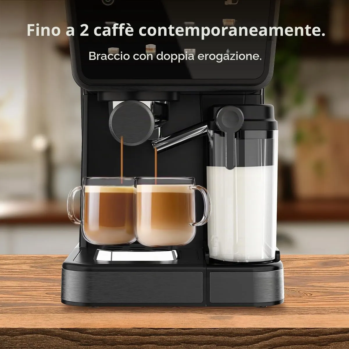 Cecotec Macchine da Caffè Espresso Semiautomatiche Power Espresso Touch ColdBrew Latte. 1350W, 20 Bar, Freddo, Tiepido, Caldo, Schermo Tattile, Serbatoio Acqua 1.5L, Latte 500ml, Doppio Braccio - immagine 9