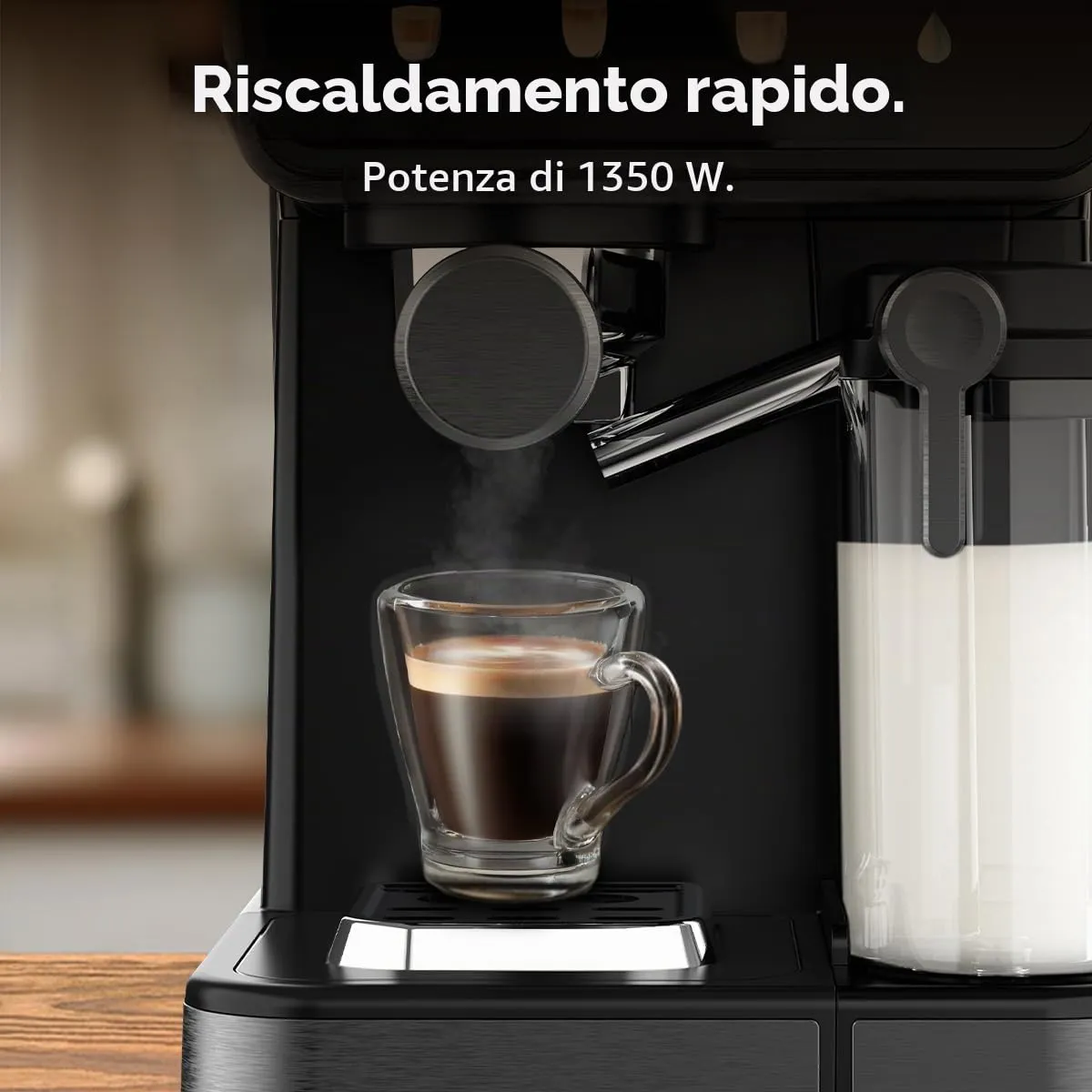 Cecotec Macchine da Caffè Espresso Semiautomatiche Power Espresso Touch ColdBrew Latte. 1350W, 20 Bar, Freddo, Tiepido, Caldo, Schermo Tattile, Serbatoio Acqua 1.5L, Latte 500ml, Doppio Braccio - immagine 13