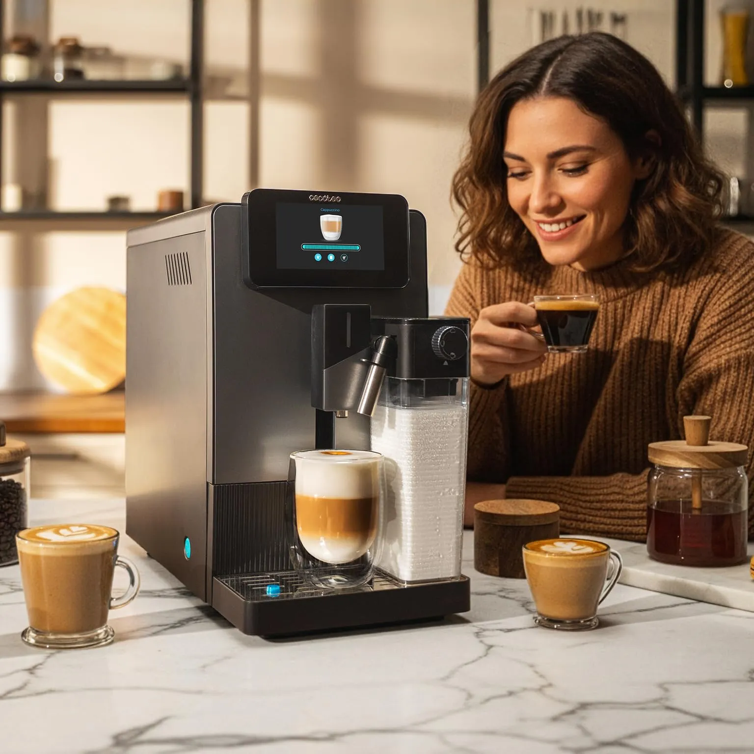 Cecotec Macchina Caffè Espresso Superautomatica Cremmaet Latte Art. 1500W, 19Bar, Thermoblock, 6 Bevande, Serbatoio Caffè 150g, Macinino Conico, Pulizia Automatica, Serbatoio Acqua 1.1L e Latte 400ml - immagine 3