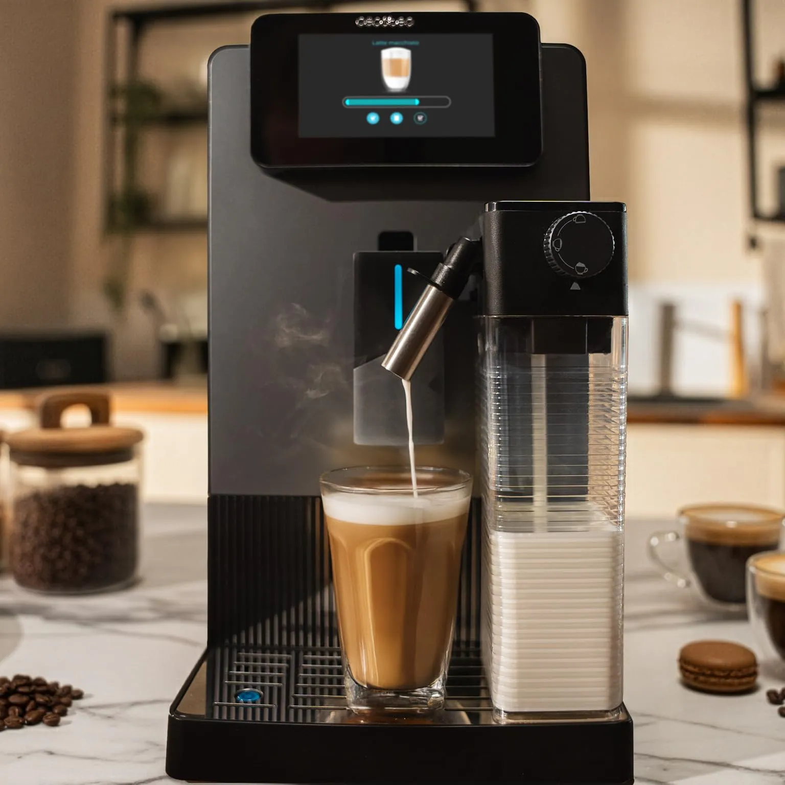 Cecotec Macchina Caffè Espresso Superautomatica Cremmaet Latte Art. 1500W, 19Bar, Thermoblock, 6 Bevande, Serbatoio Caffè 150g, Macinino Conico, Pulizia Automatica, Serbatoio Acqua 1.1L e Latte 400ml - immagine 4