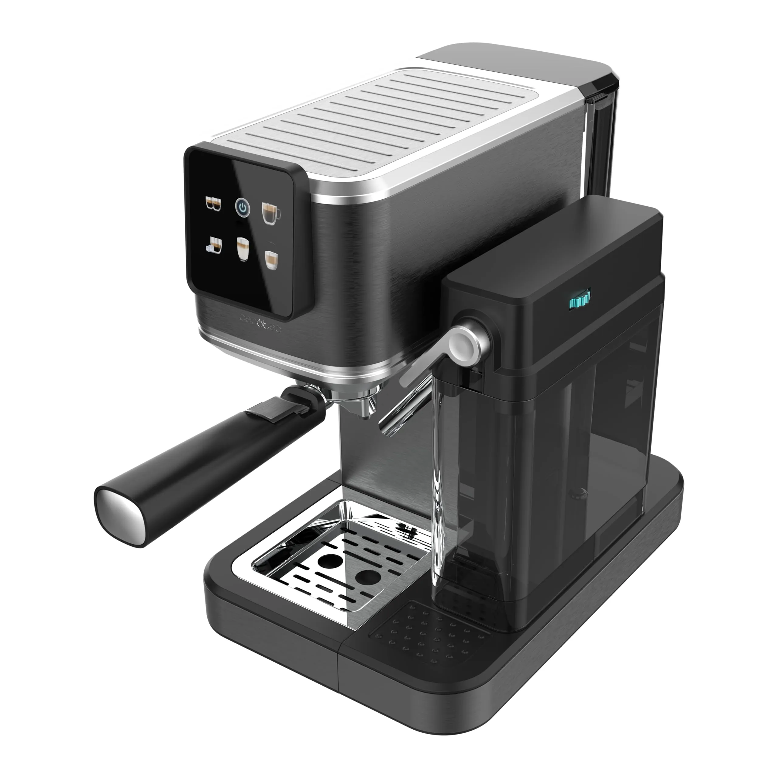 Cecotec Macchine da Caffè Espresso Semiautomatiche Cafelizzia ColdBrew Latte. 1350W, 20 Bar, ColdBrew, Schermo a Colori Tattile, Serbatoio Acqua 1.2L e 1000ml Latte, Scalda Tazze, Doppio Braccio - immagine 2
