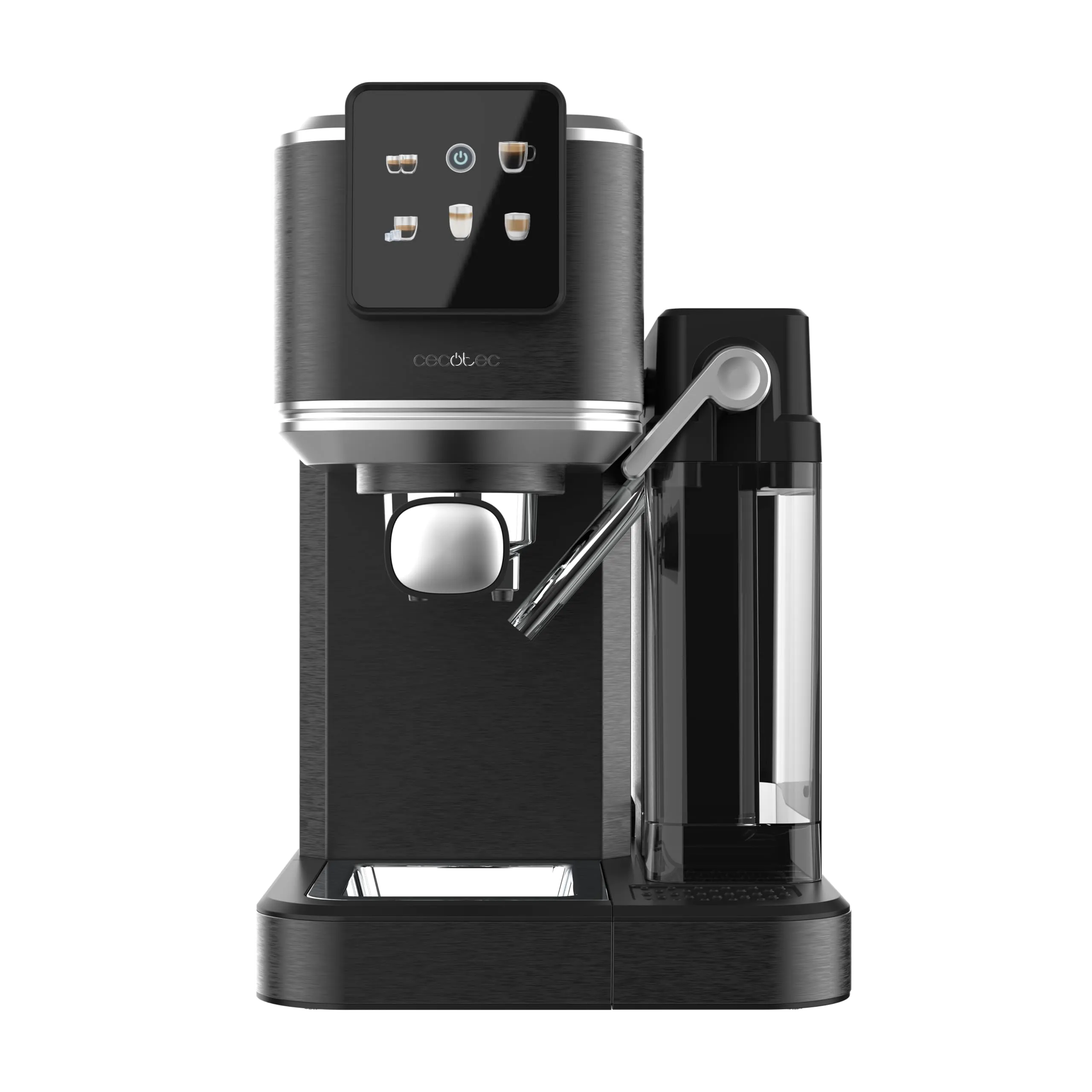 Cecotec Macchine da Caffè Espresso Semiautomatiche Cafelizzia ColdBrew Latte. 1350W, 20 Bar, ColdBrew, Schermo a Colori Tattile, Serbatoio Acqua 1.2L e 1000ml Latte, Scalda Tazze, Doppio Braccio - immagine 3